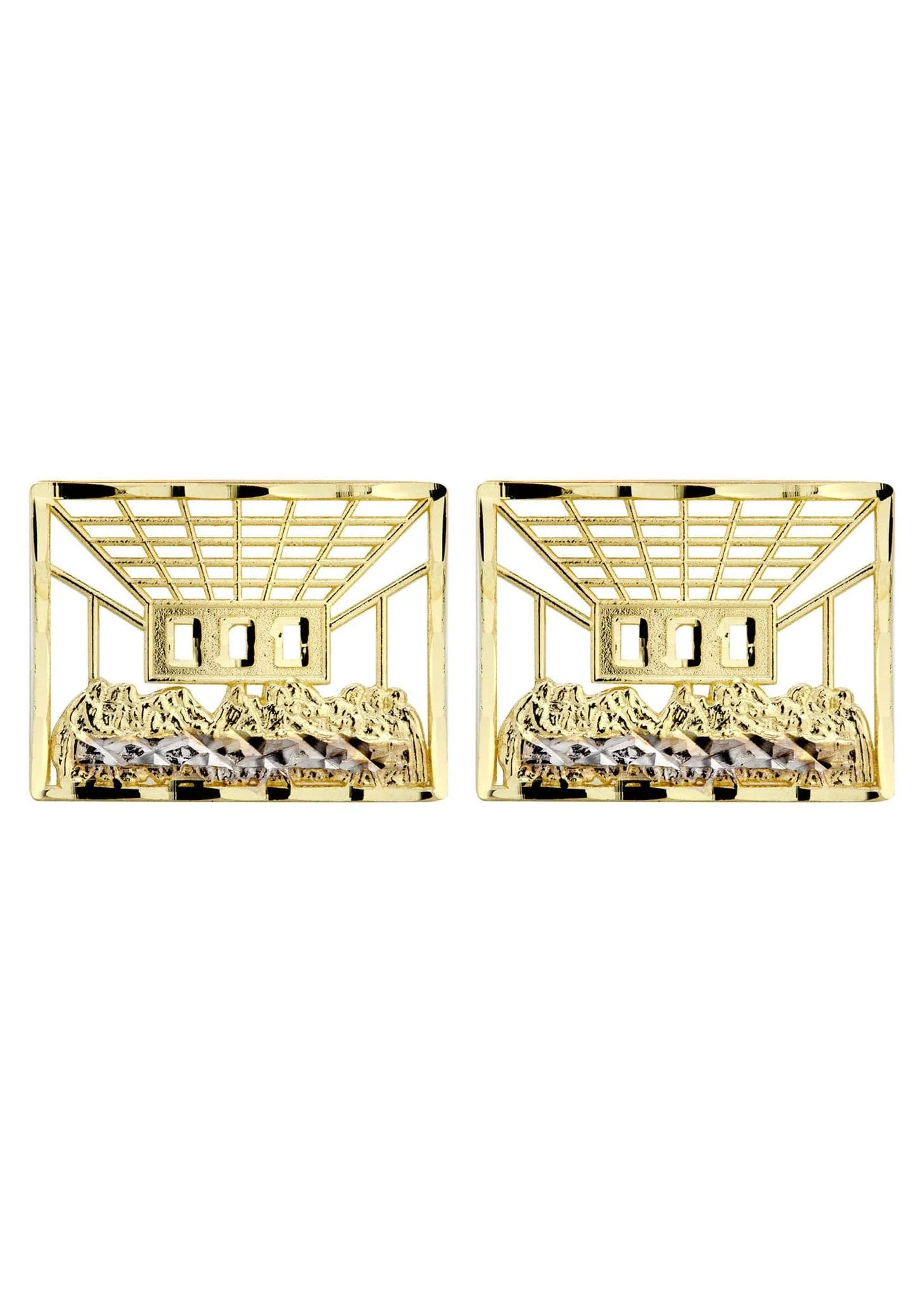 Last Supper 10K Yellow Gold Studs | Appx. Diameter 0.75 Inches