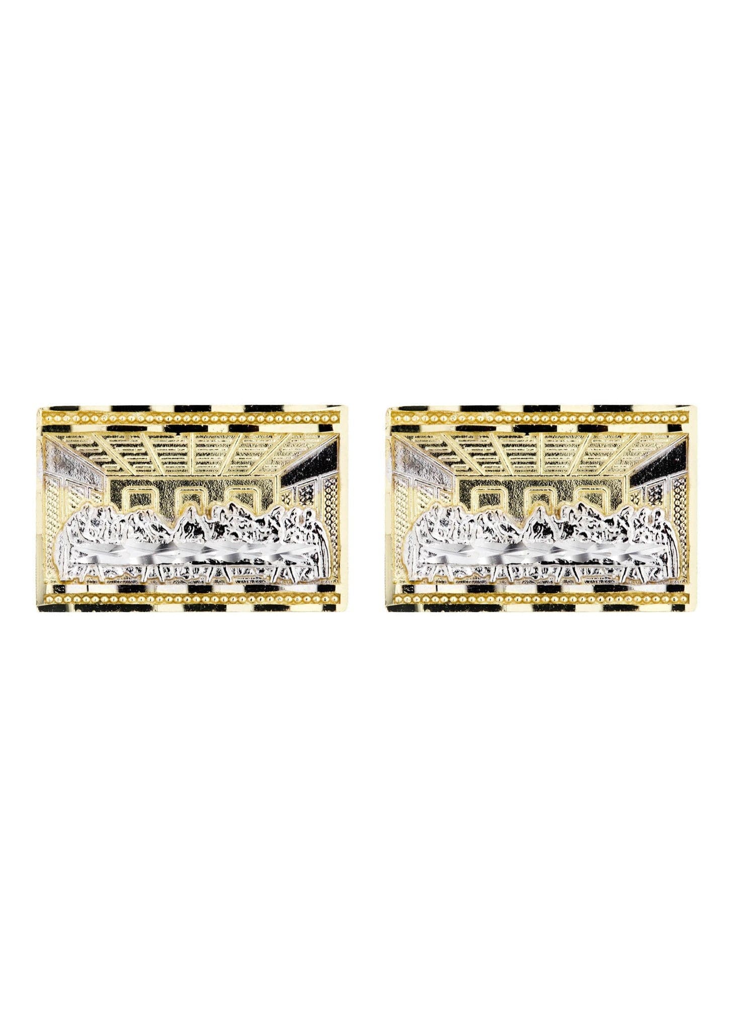 Last Supper 10K Yellow Gold Studs | Appx. Diameter 0.75 Inches