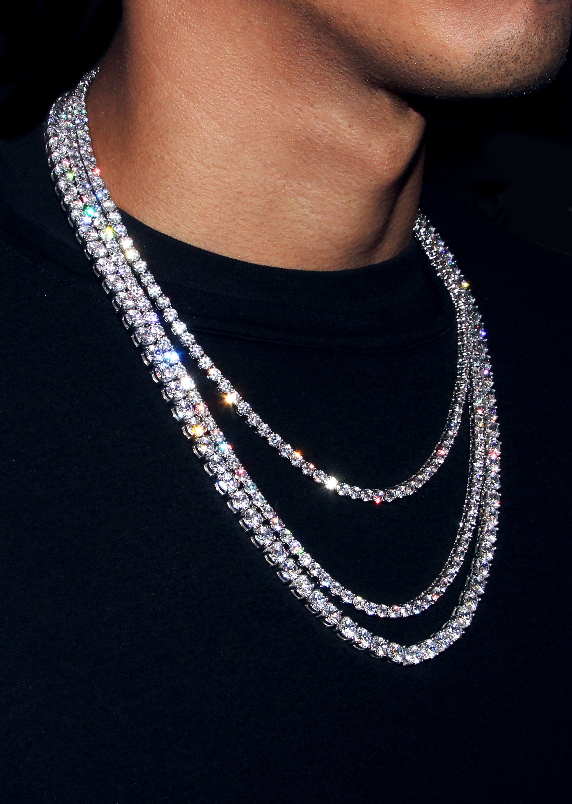 Layered Diamond White Tennis Chain - Image 2