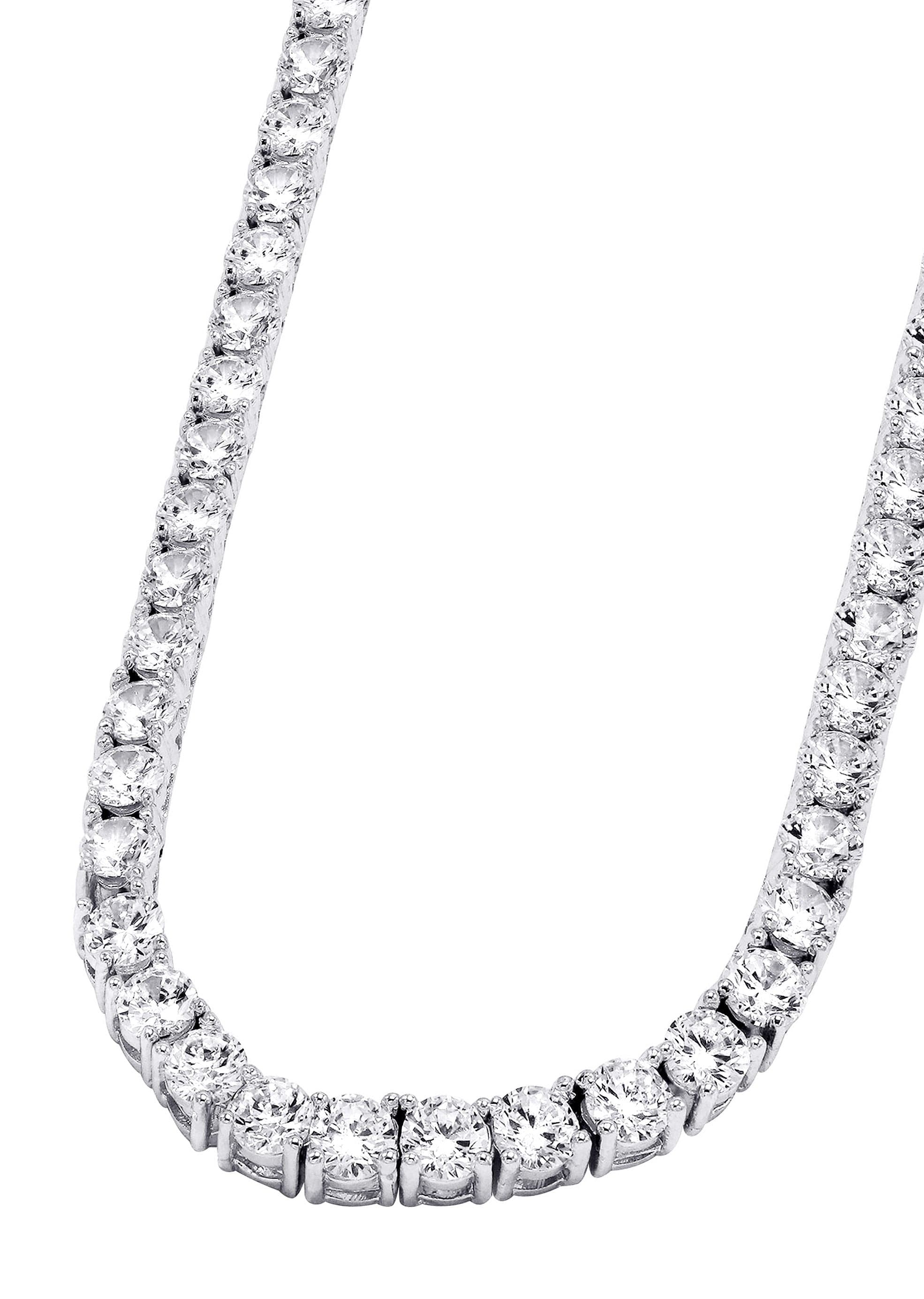 Layered Diamond White Tennis Chain - Image 4