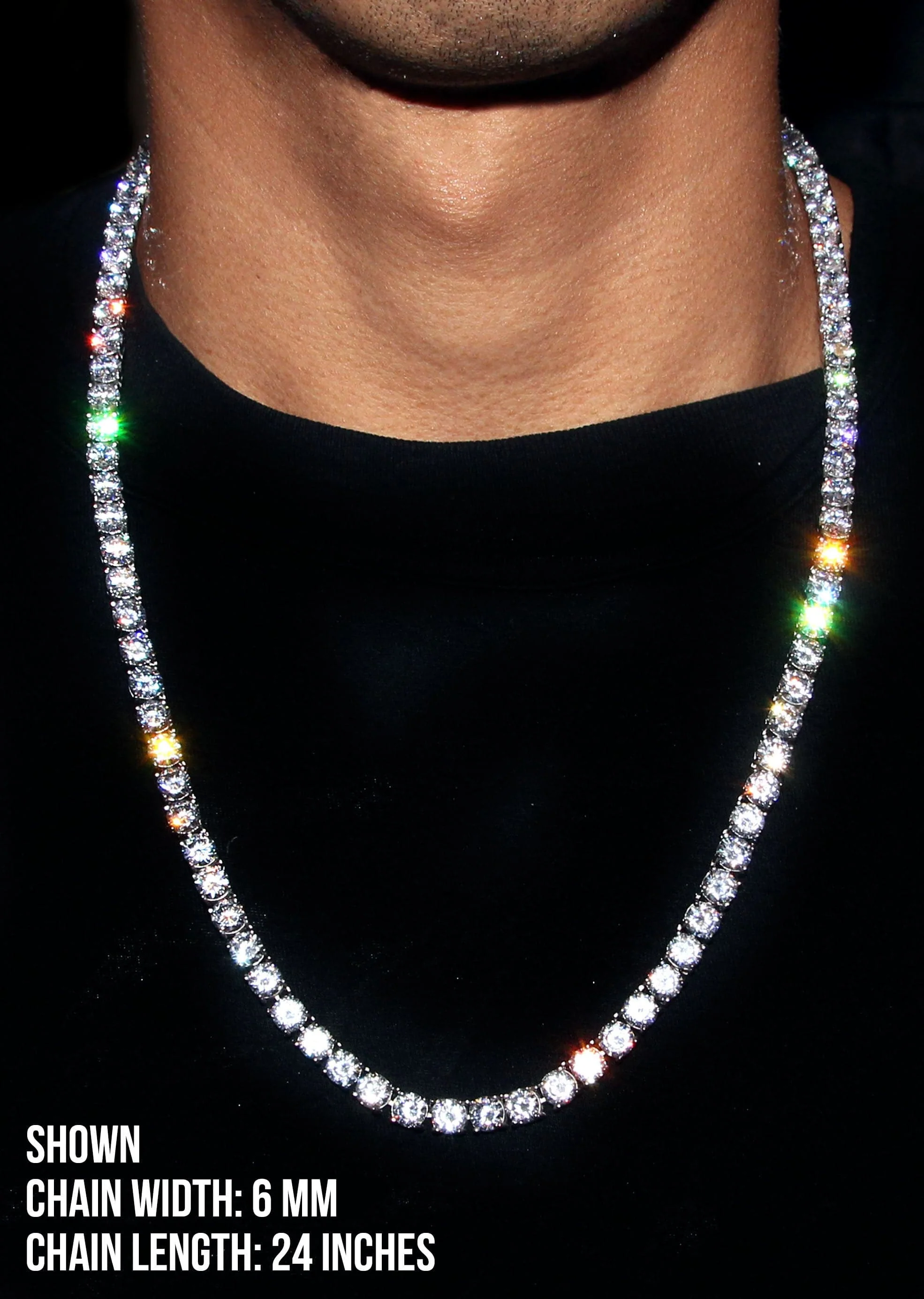 Layered Diamond White Tennis Chain - Image 7