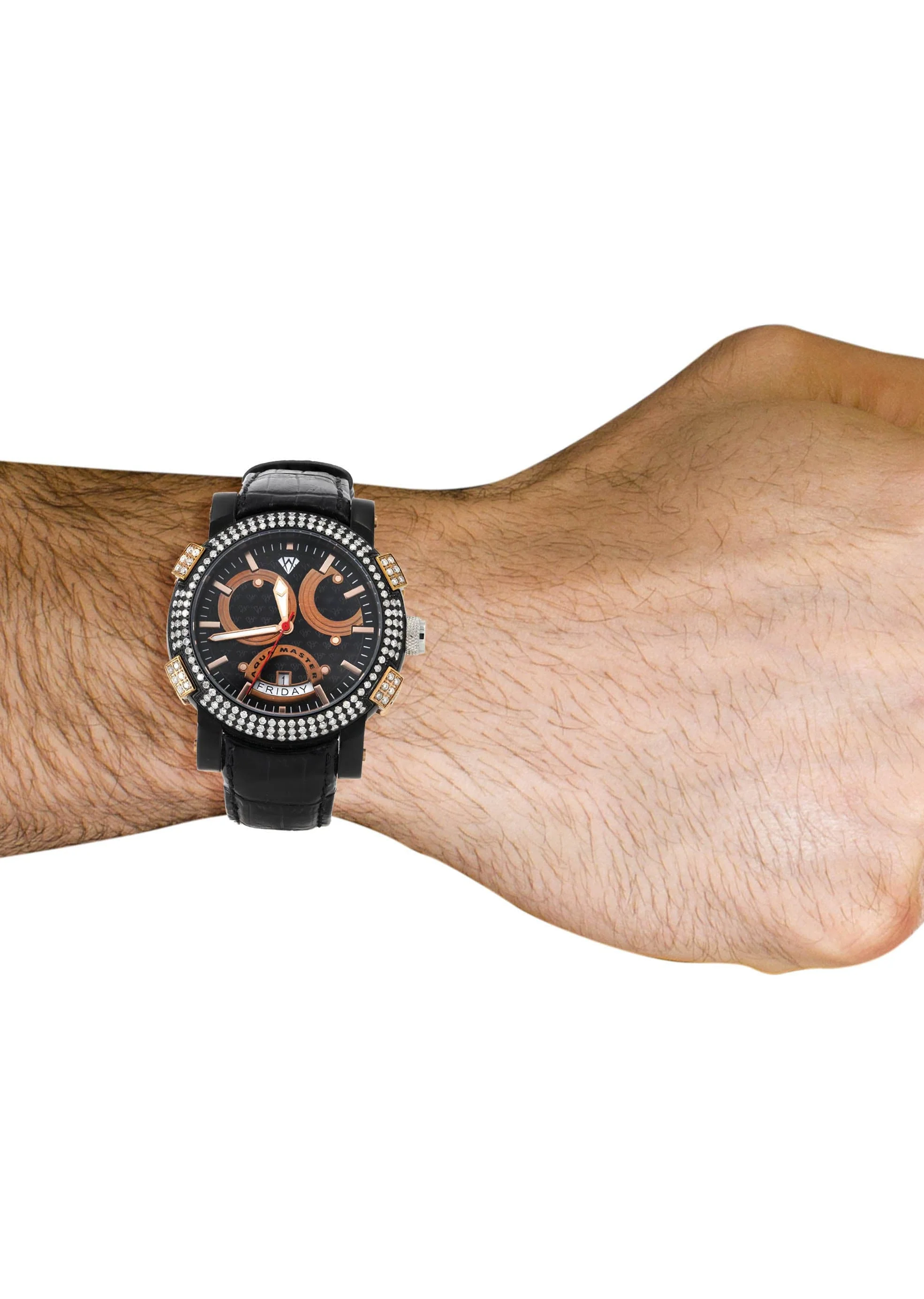 Mens Black & Rose Gold Tone Diamond Watch | Appx. 3.5 Carats - Image 2