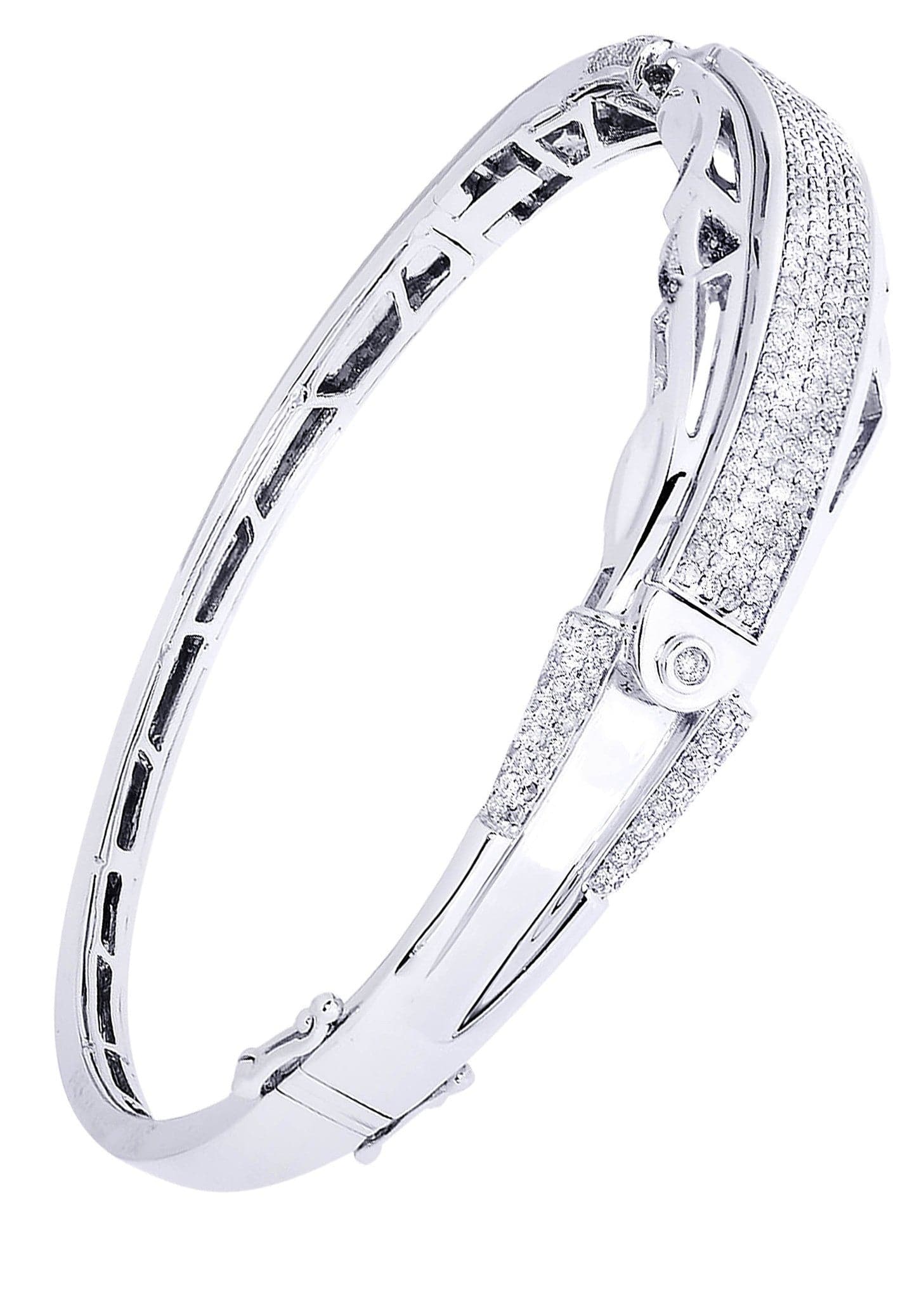 Mens Diamond Bangle White Gold| 1.76 Carats| 26.69 Grams - Image 2