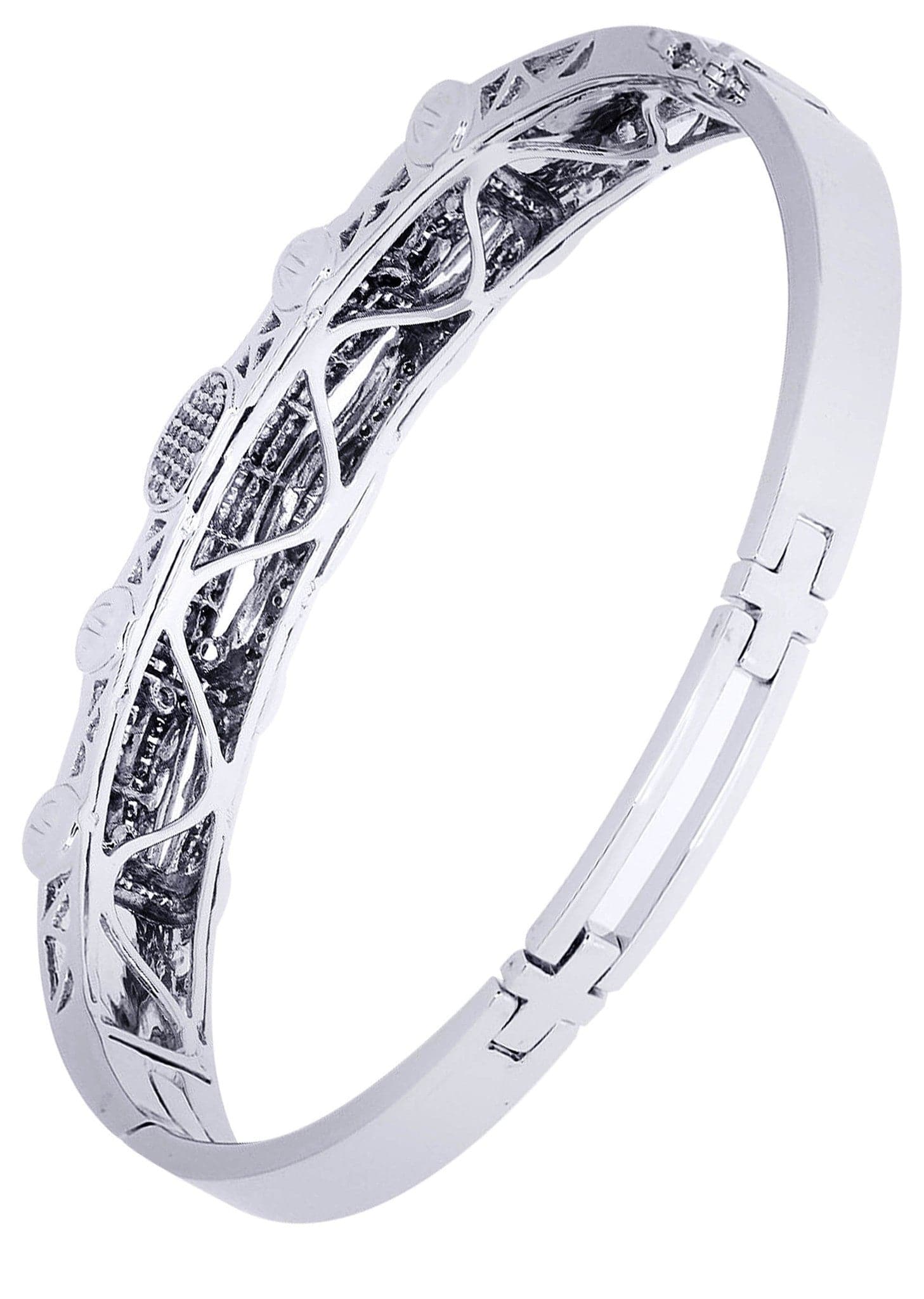 Mens Diamond Bangle White Gold| 2.25 Carats| 38.43 Grams - Image 3