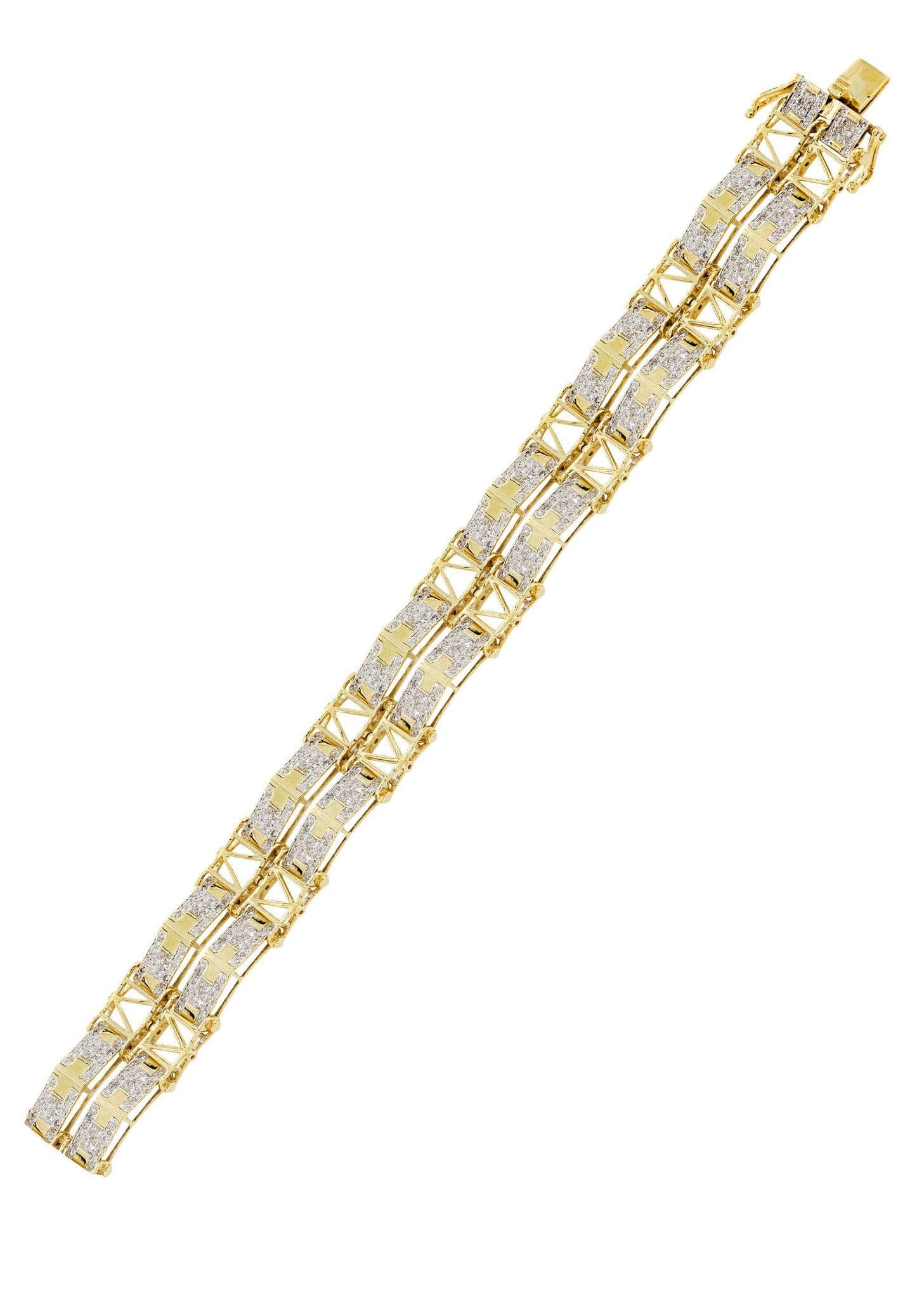 Mens Diamond Bracelet Yellow Gold| 2.73 Carats| 28.4 Grams - Image 4