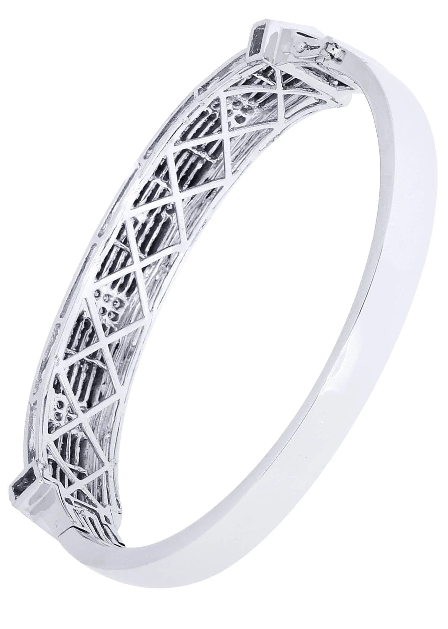 Mens Diamond Bangle White Gold| 2.8 Carats| 42.64 Grams - Image 3