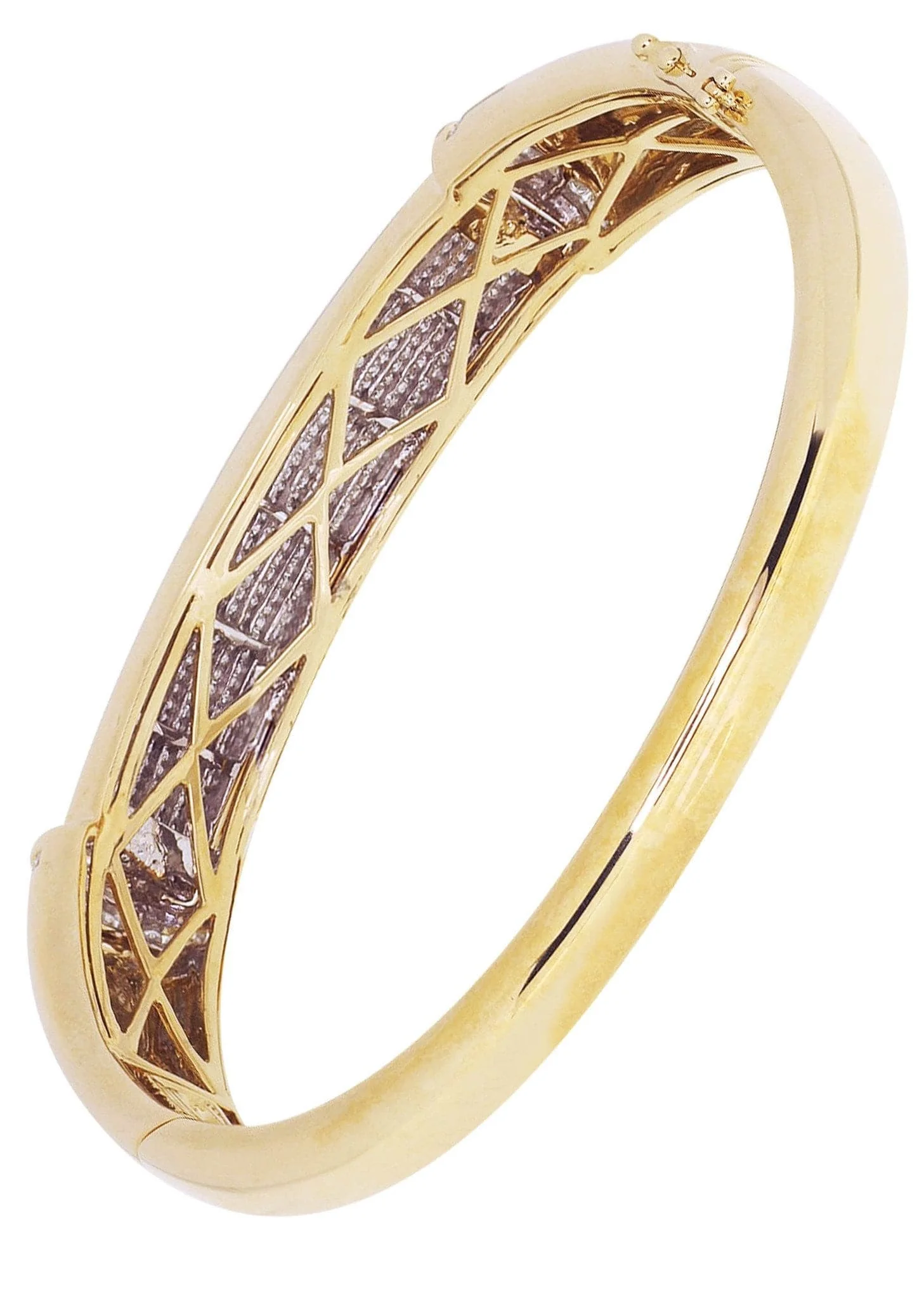 Mens Diamond Bangle  Yellow Gold| 2.97 Carats| 38.85 Grams - Image 3