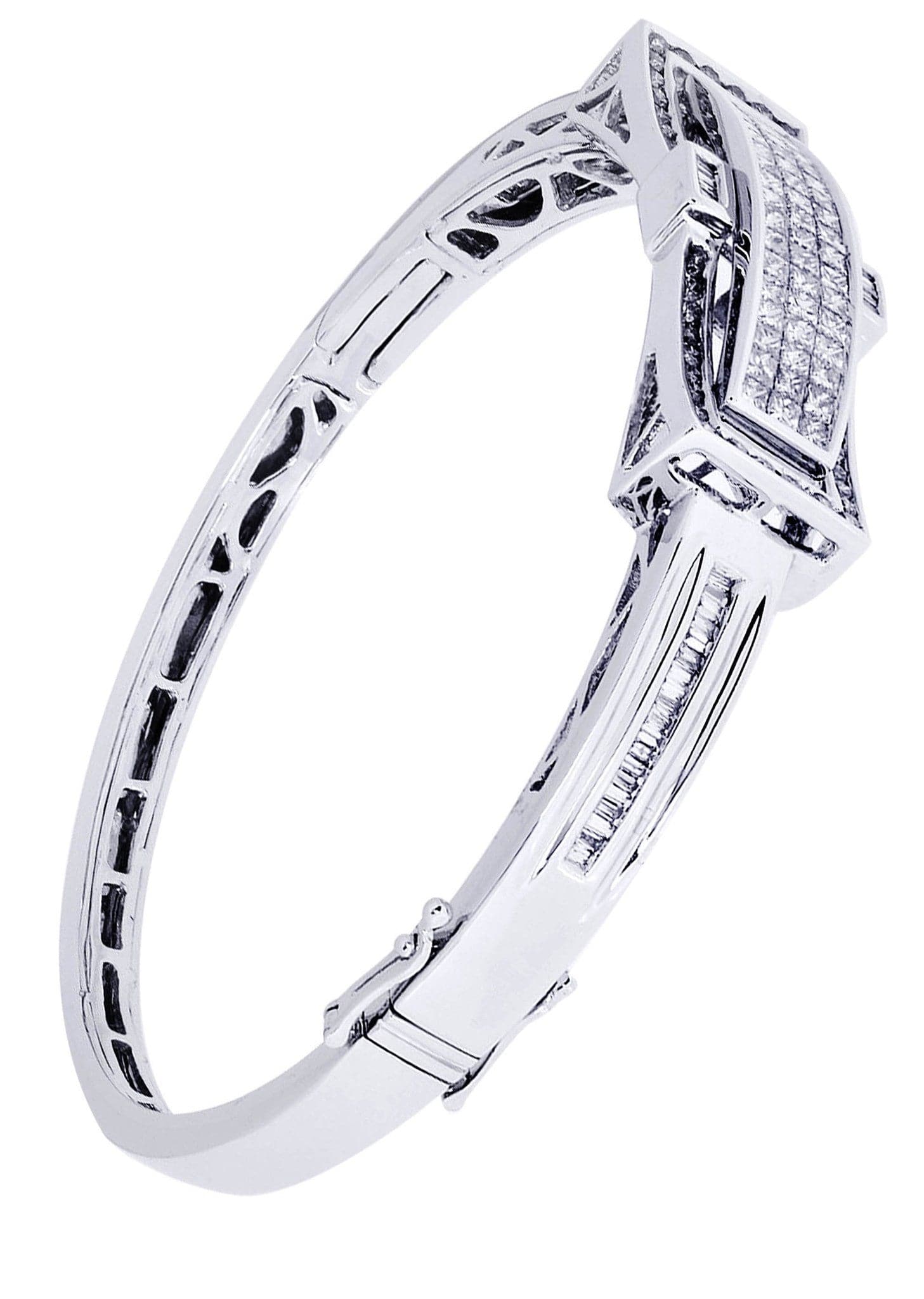 Mens Diamond Bangle White Gold| 3.29 Carats| 30.93 Grams - Image 2