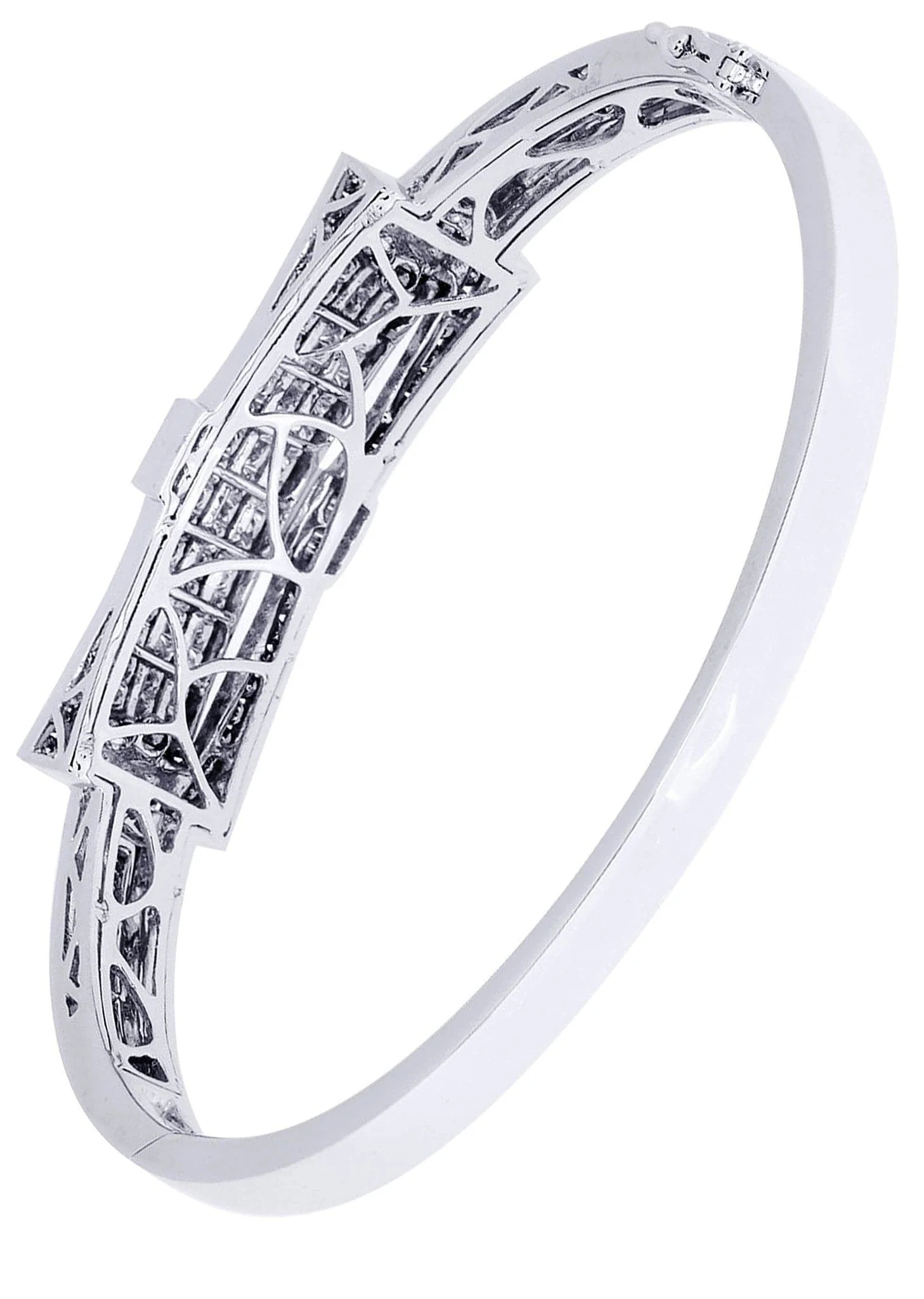 Mens Diamond Bangle White Gold| 3.29 Carats| 30.93 Grams - Image 3