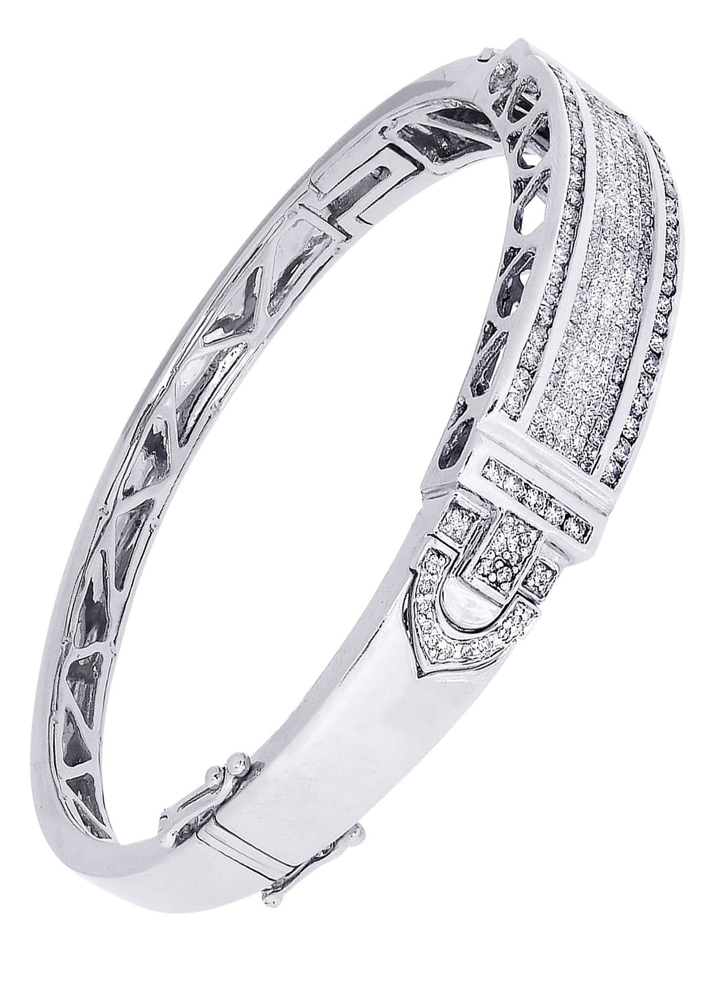 Mens Diamond Bangle White Gold| 3.3 Carats| 34.27 Grams - Image 2