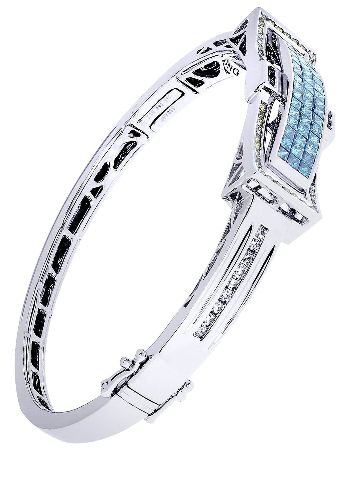 Mens Diamond Bangle White Gold| 3.32 Carats| 31.16 Grams - Image 2
