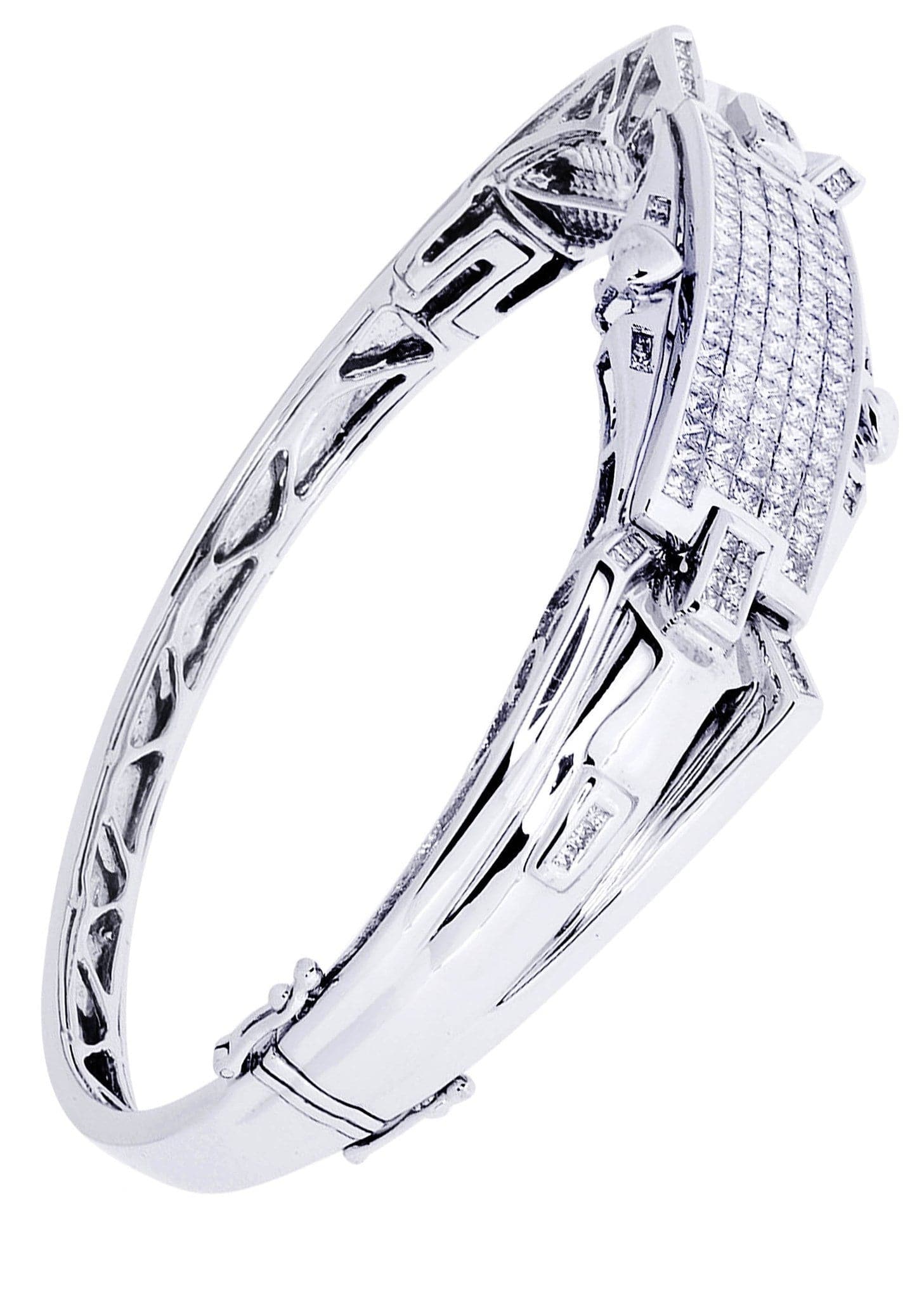 Mens Diamond Bangle White Gold| 3.47 Carats| 31.62 Grams - Image 2