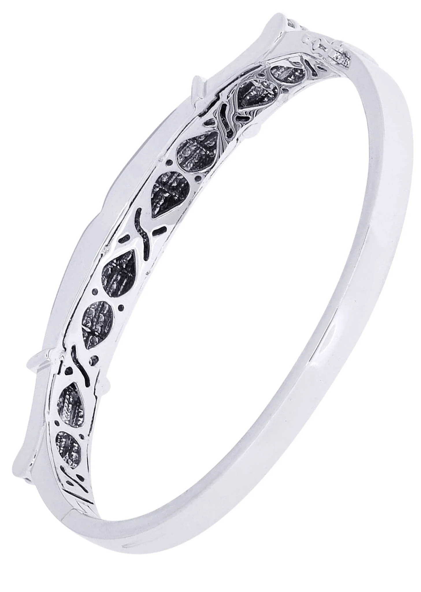 Mens Diamond Bangle White Gold| 3.47 Carats| 40.28 Grams - Image 3