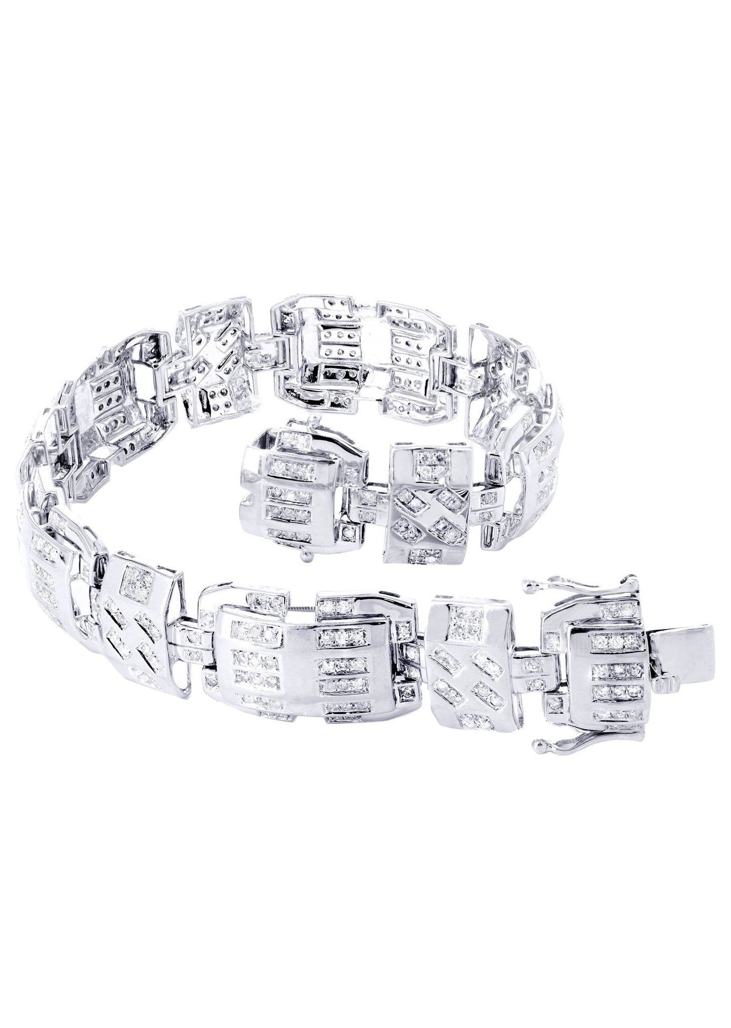 Mens Diamond Bracelet White Gold| 3.49 Carats| 33.95 Grams - Image 3