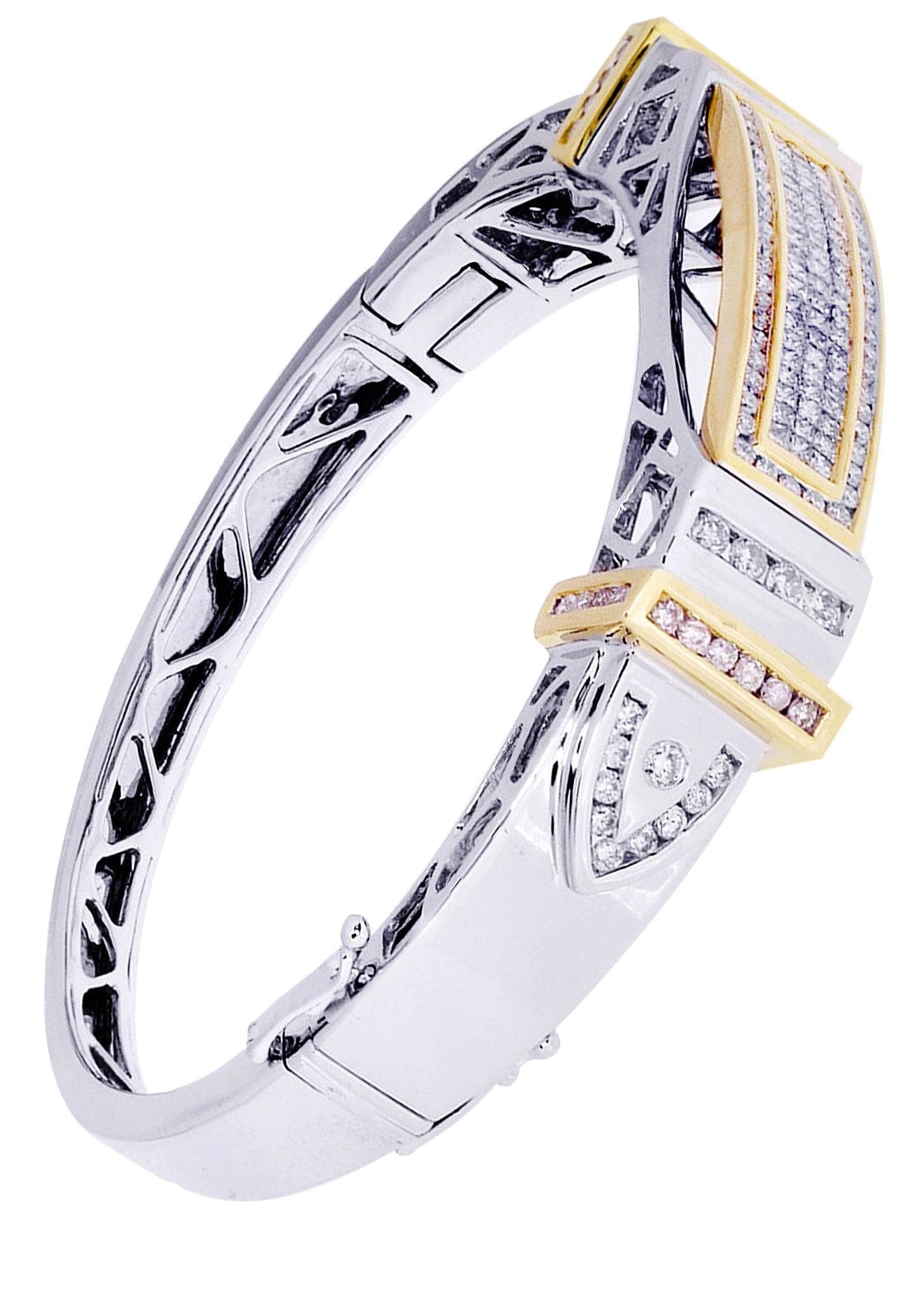 Mens Diamond Bangle White Gold| 3.55 Carats| 55.83 Grams - Image 3