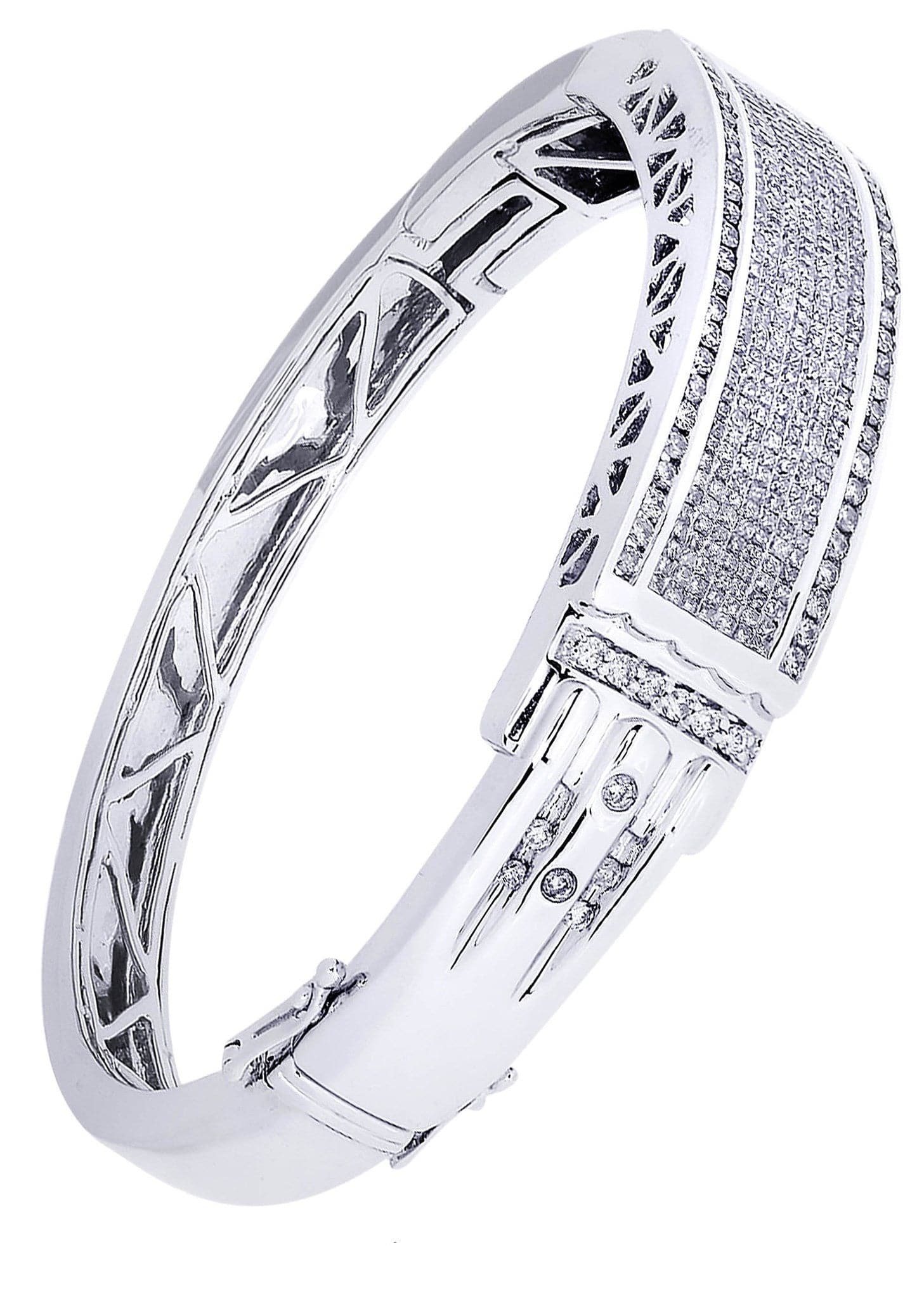 Mens Diamond Bangle White Gold| 3.6 Carats| 47.18 Grams - Image 2