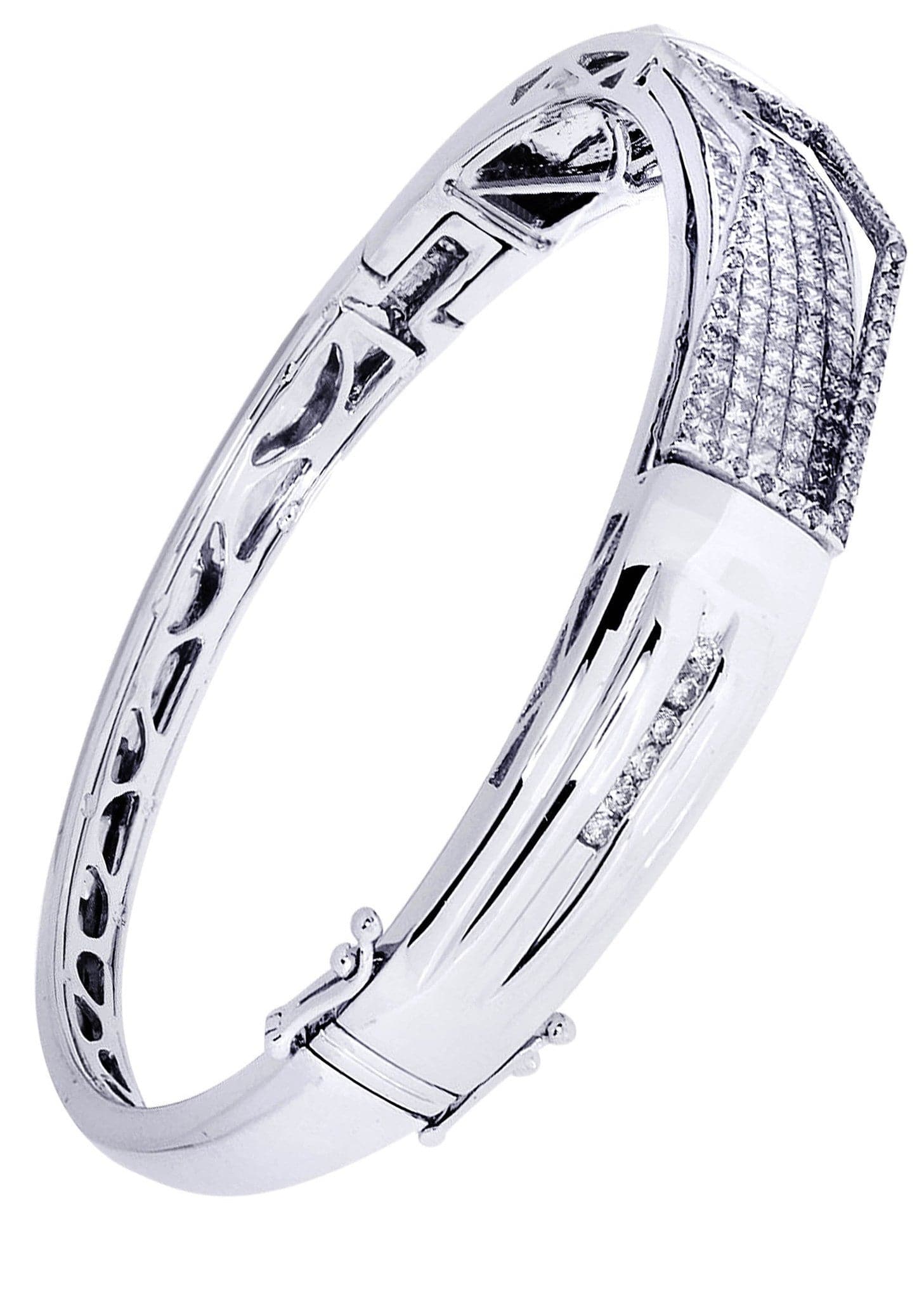Mens Diamond Bangle White Gold| 3.68 Carats| 34.76 Grams - Image 3