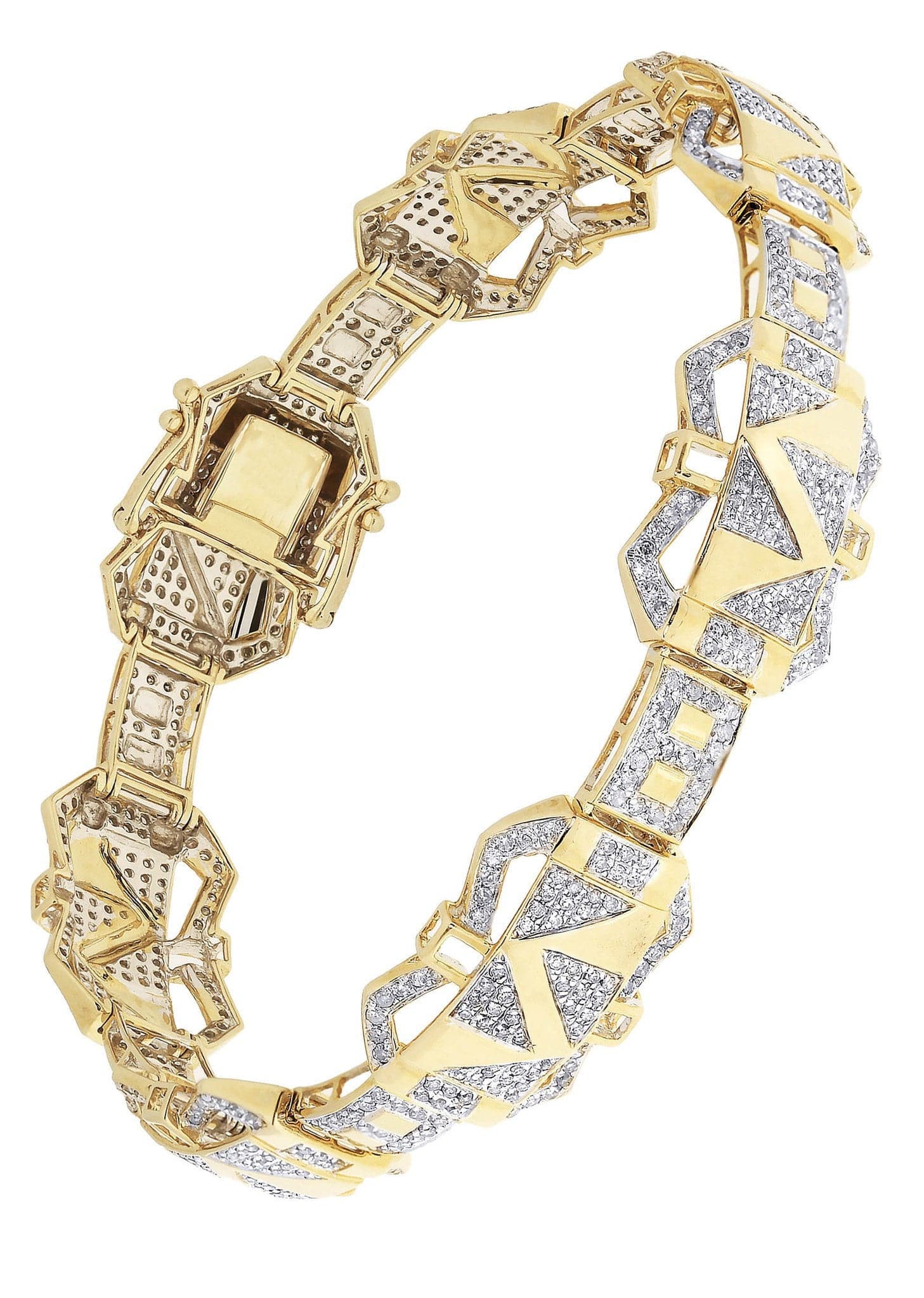 Mens Diamond Bracelet Yellow Gold| 3.72 Carats| 25.42 Grams