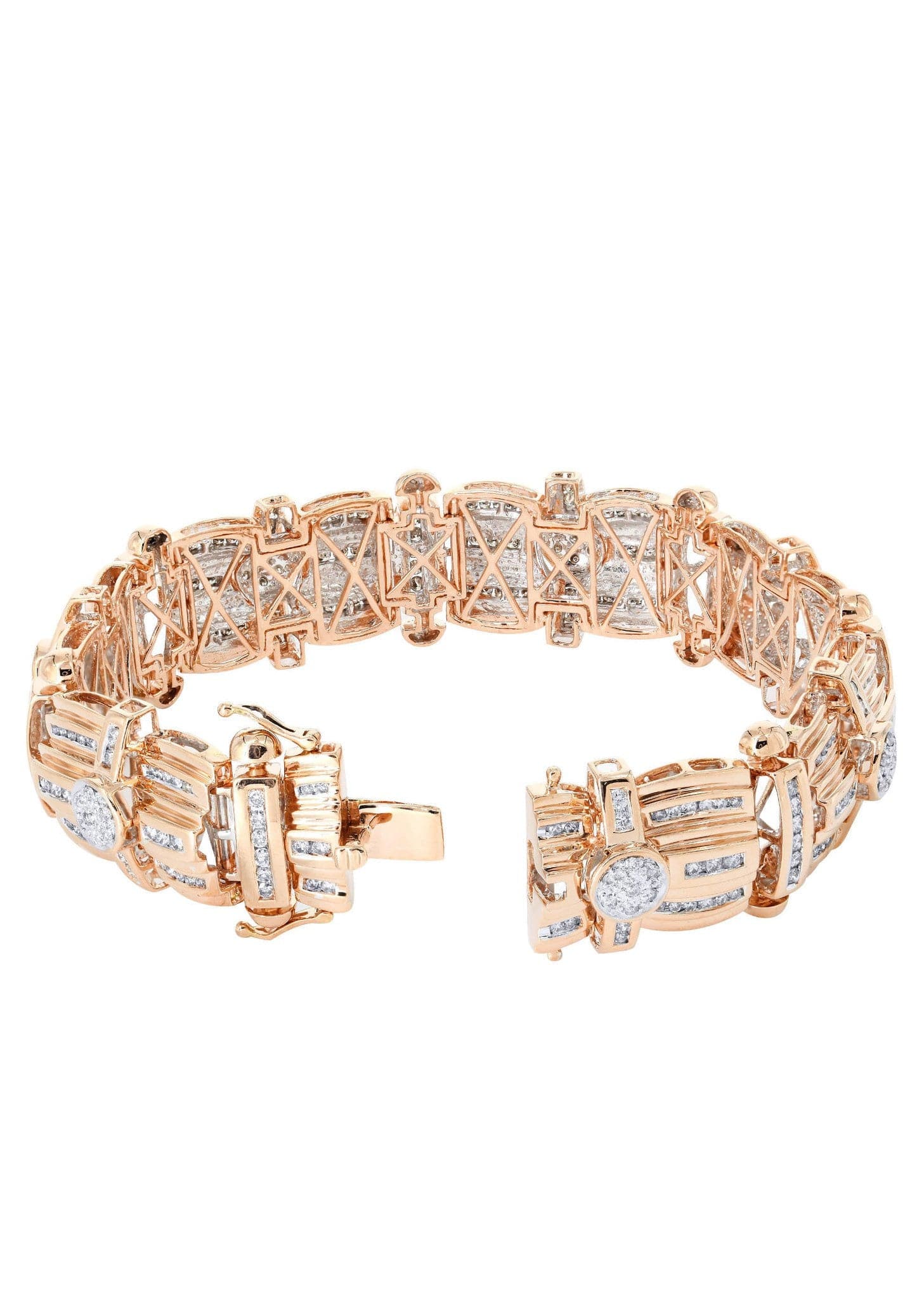 Mens Diamond Bracelet Rose Gold| 3.96 Carats| 60.77 Grams - Image 2
