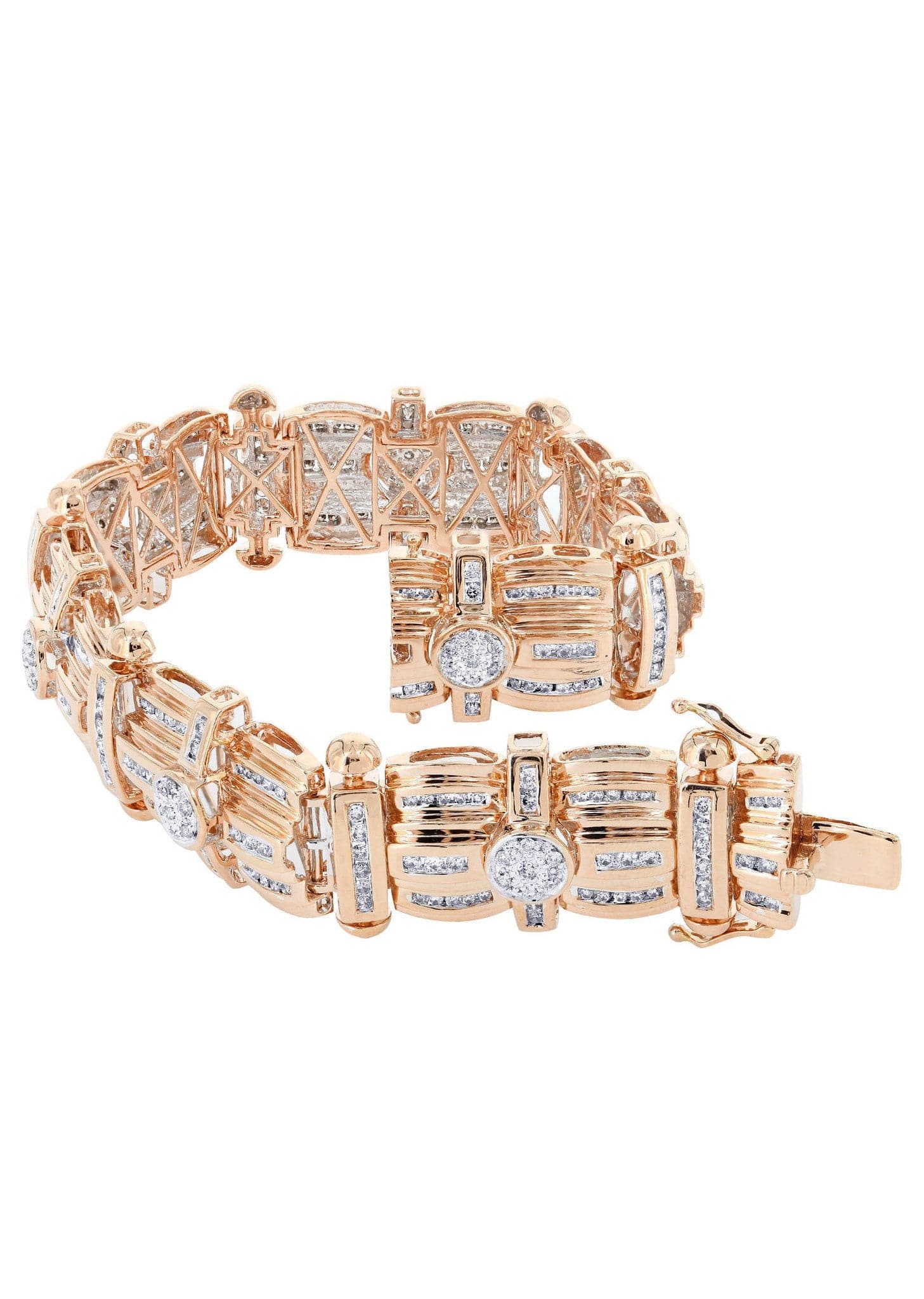 Mens Diamond Bracelet Rose Gold| 3.96 Carats| 60.77 Grams - Image 3