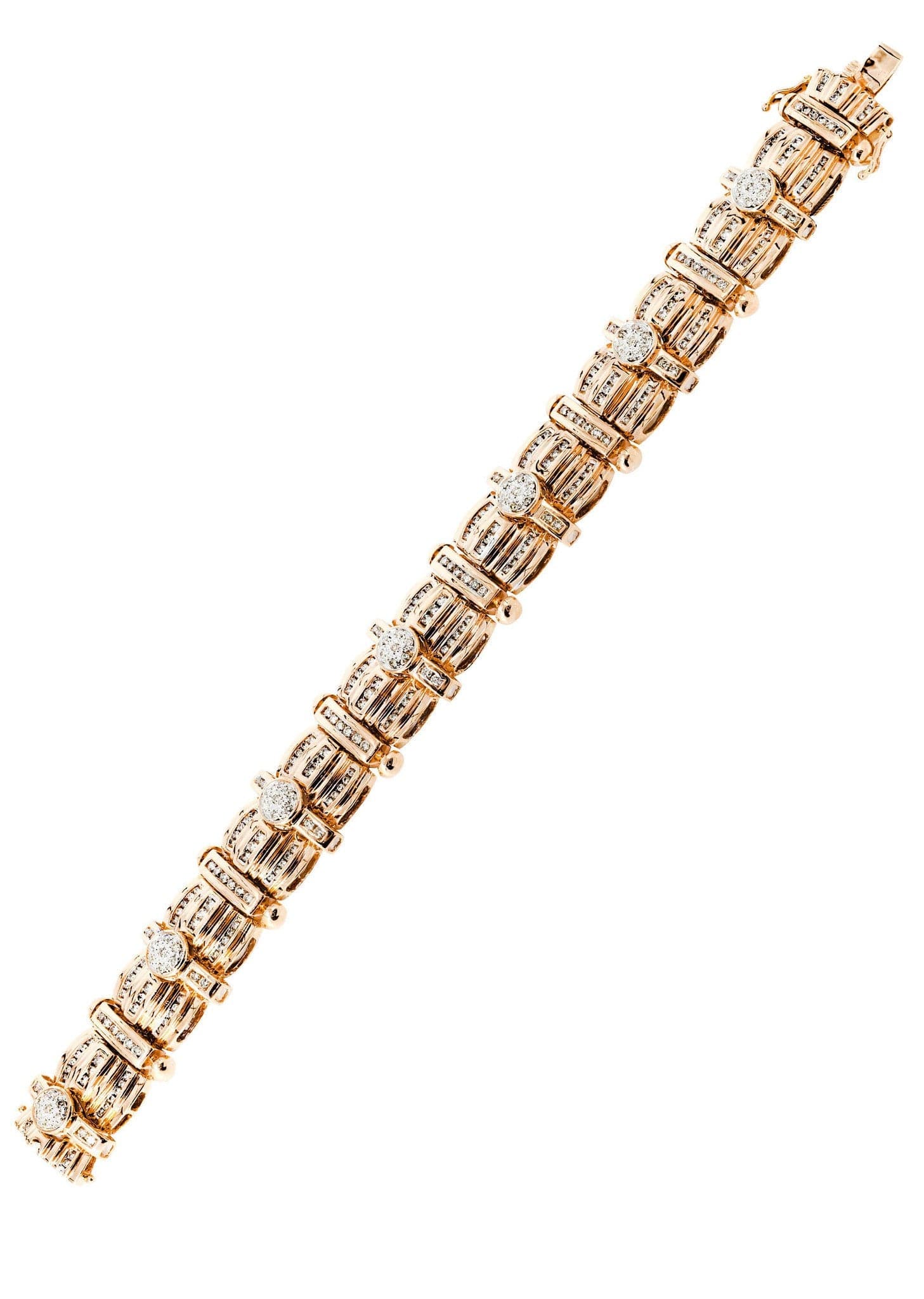 Mens Diamond Bracelet Rose Gold| 3.96 Carats| 60.77 Grams - Image 4