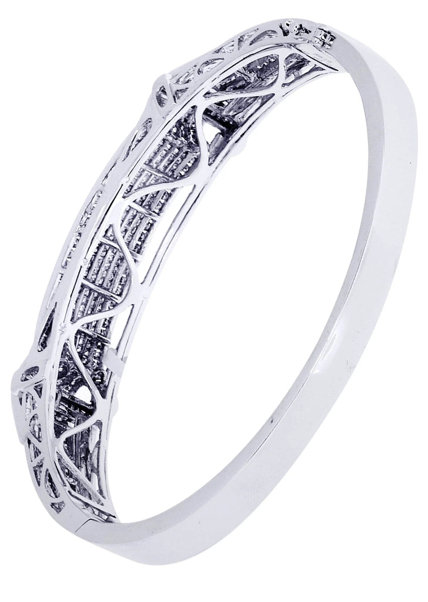 Mens Diamond Bangle White Gold| 3.99 Carats| 38.41 Grams - Image 3