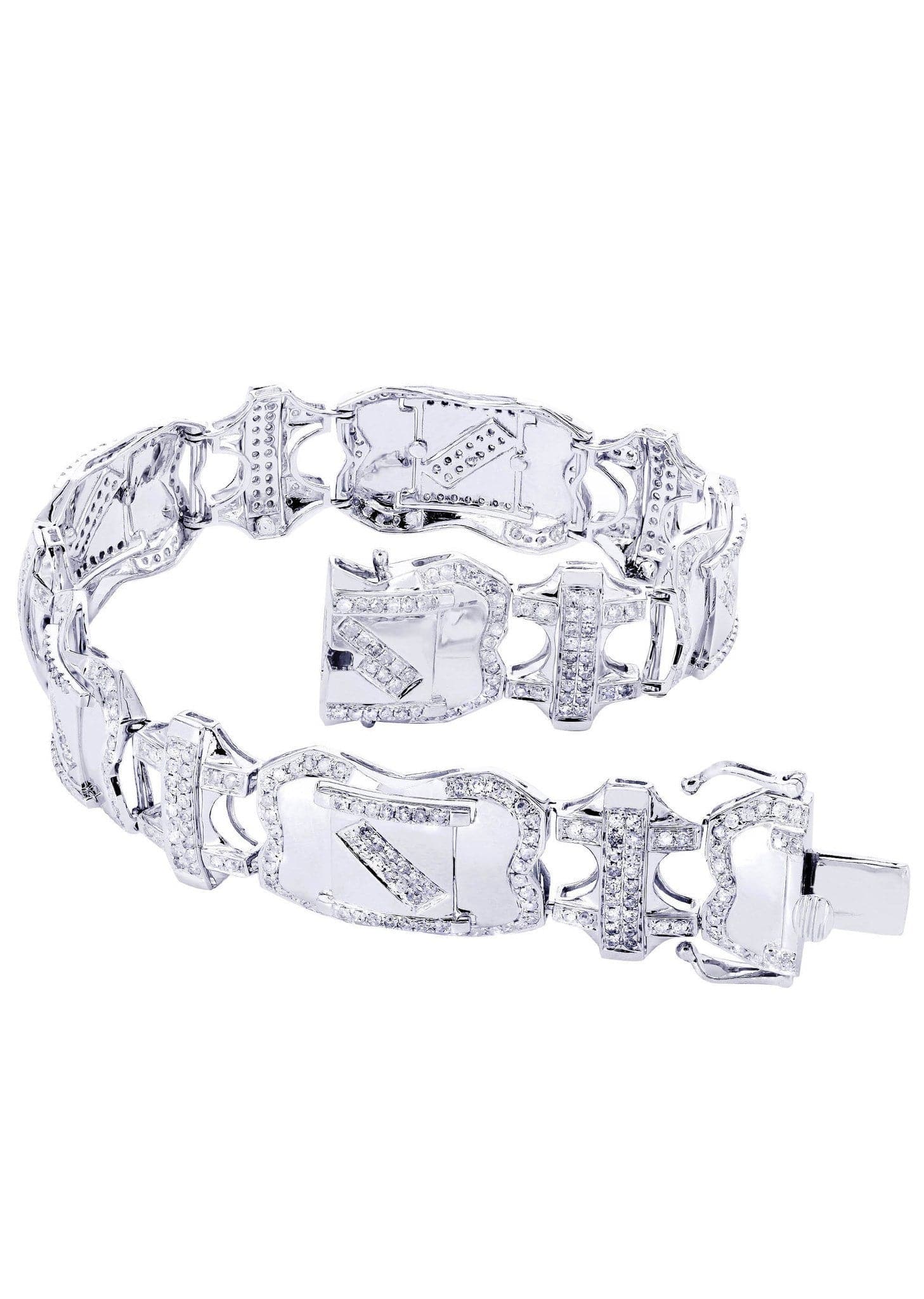 Mens Diamond Bracelet White Gold| 4.11 Carats| 29.53 Grams - Image 3