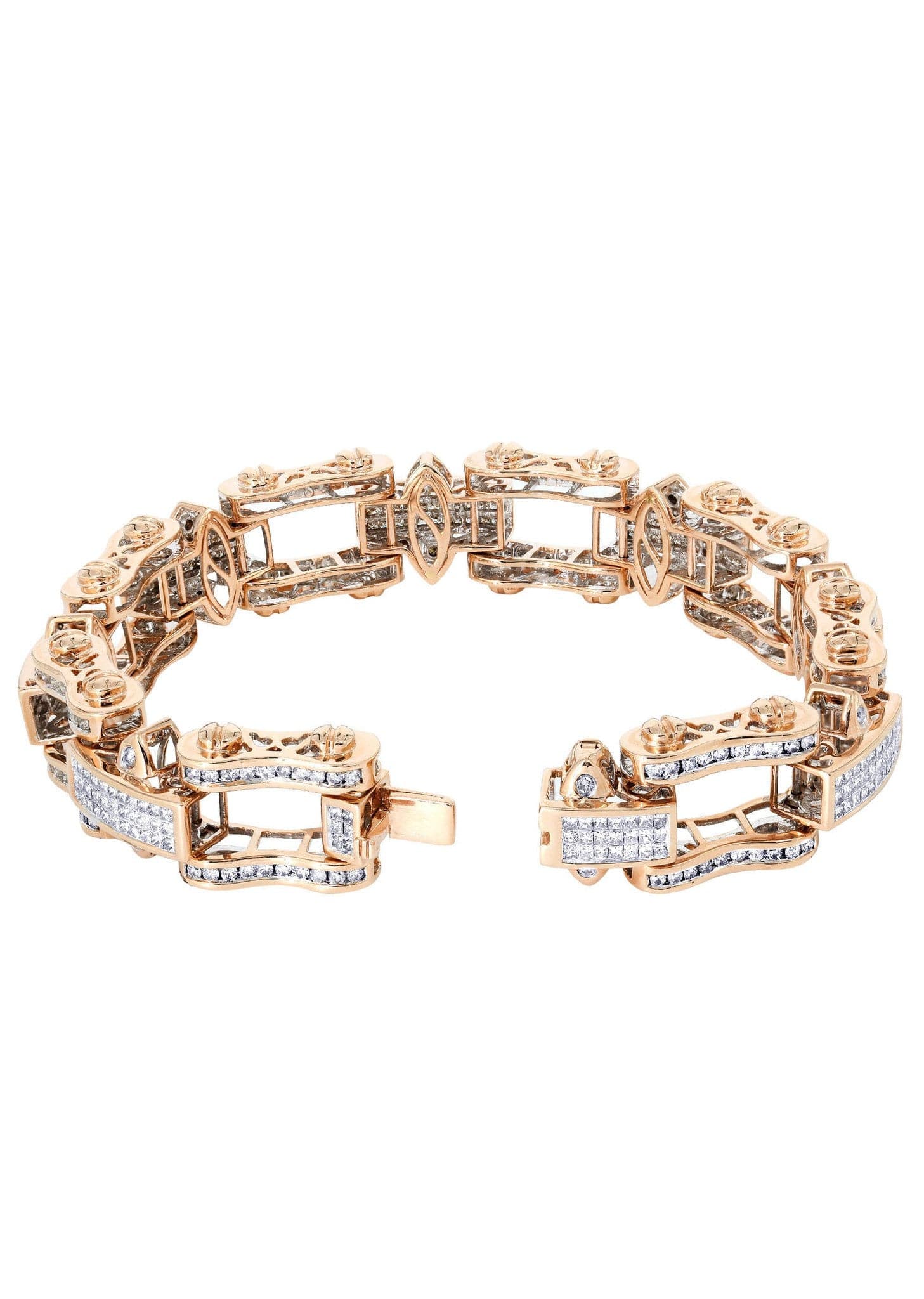 Mens Diamond Bracelet Rose Gold| 8.54 Carats| 65.73 Grams - Image 2