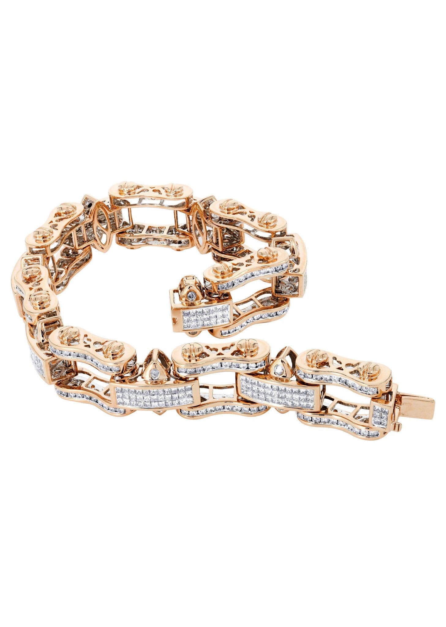 Mens Diamond Bracelet Rose Gold| 8.54 Carats| 65.73 Grams - Image 3