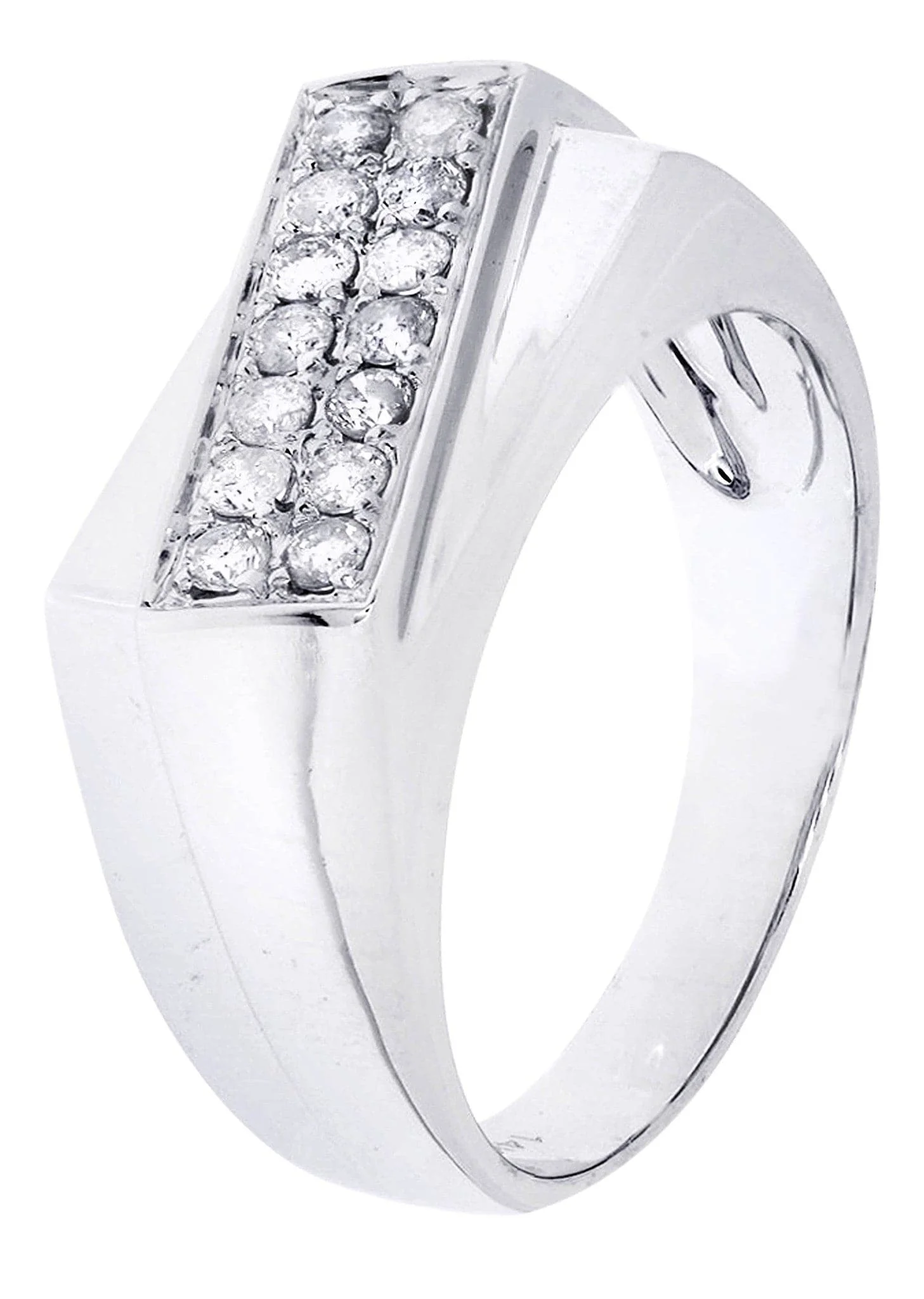 White Gold Mens Diamond Ring| 0.34 Carats| 5.94 Grams - Image 2