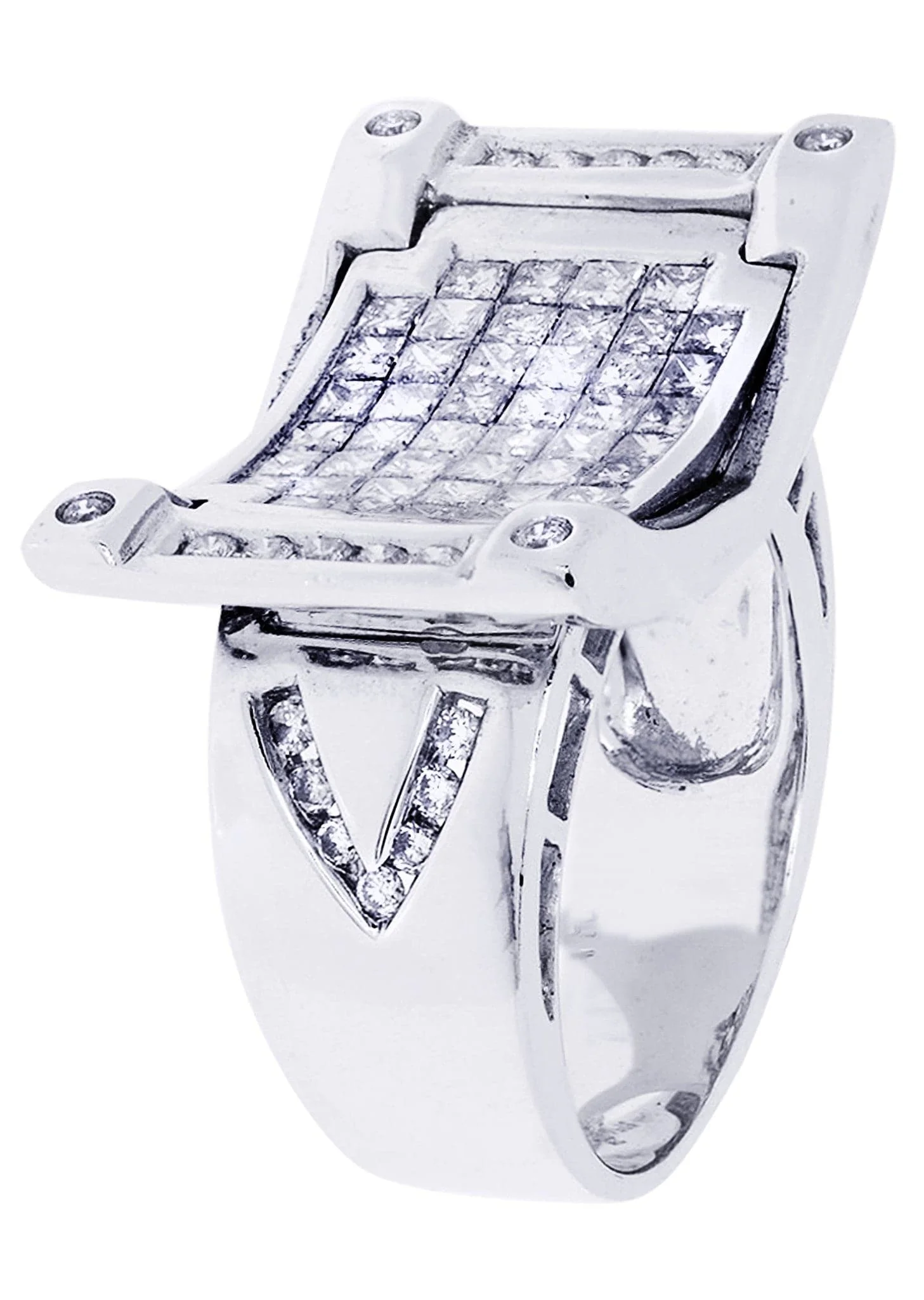 White Gold Mens Diamond Ring| 0.37 Carats| 11.87 Grams - Image 2
