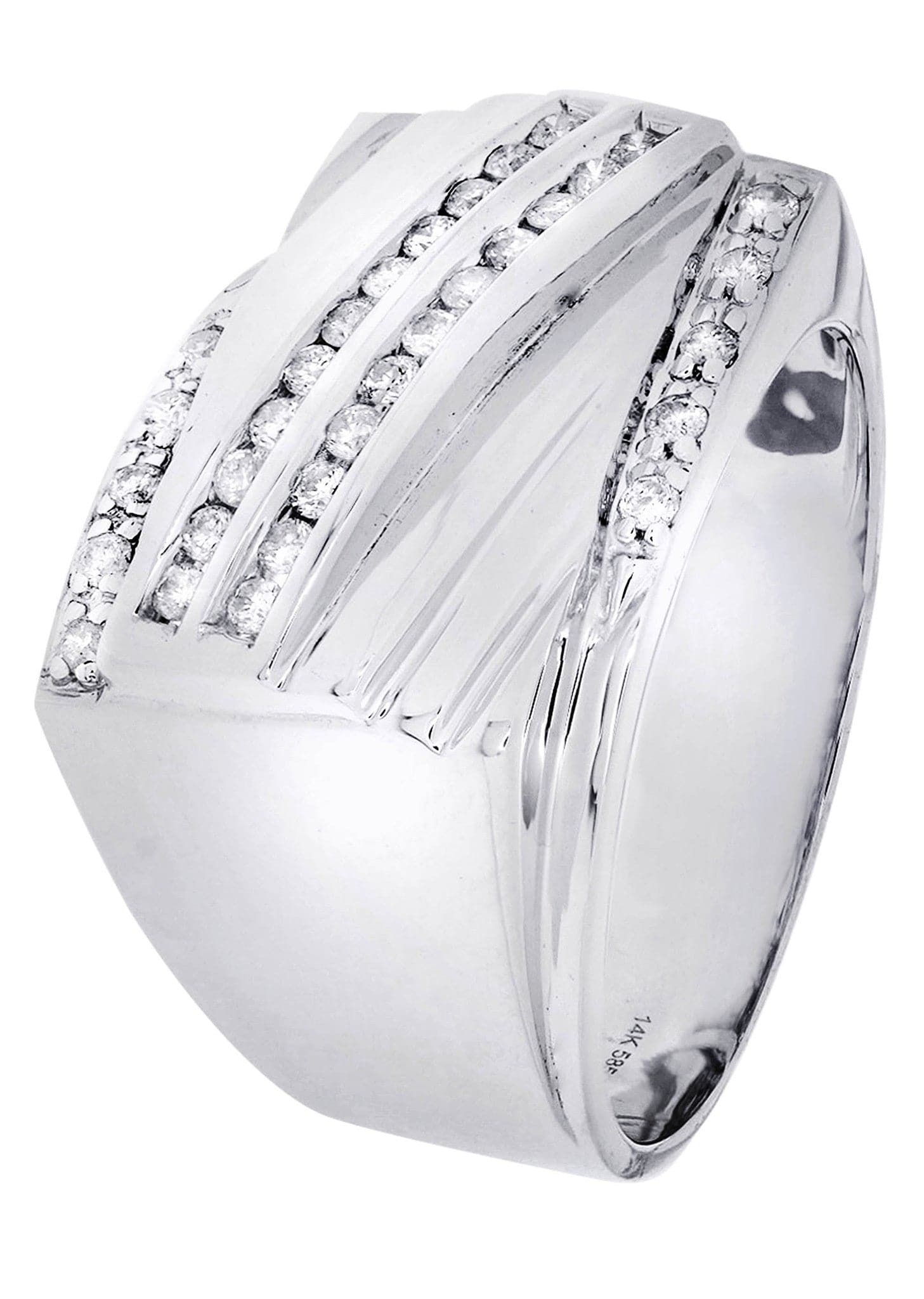 White Gold Mens Diamond Ring| 0.4 Carats| 10.94 Grams - Image 2