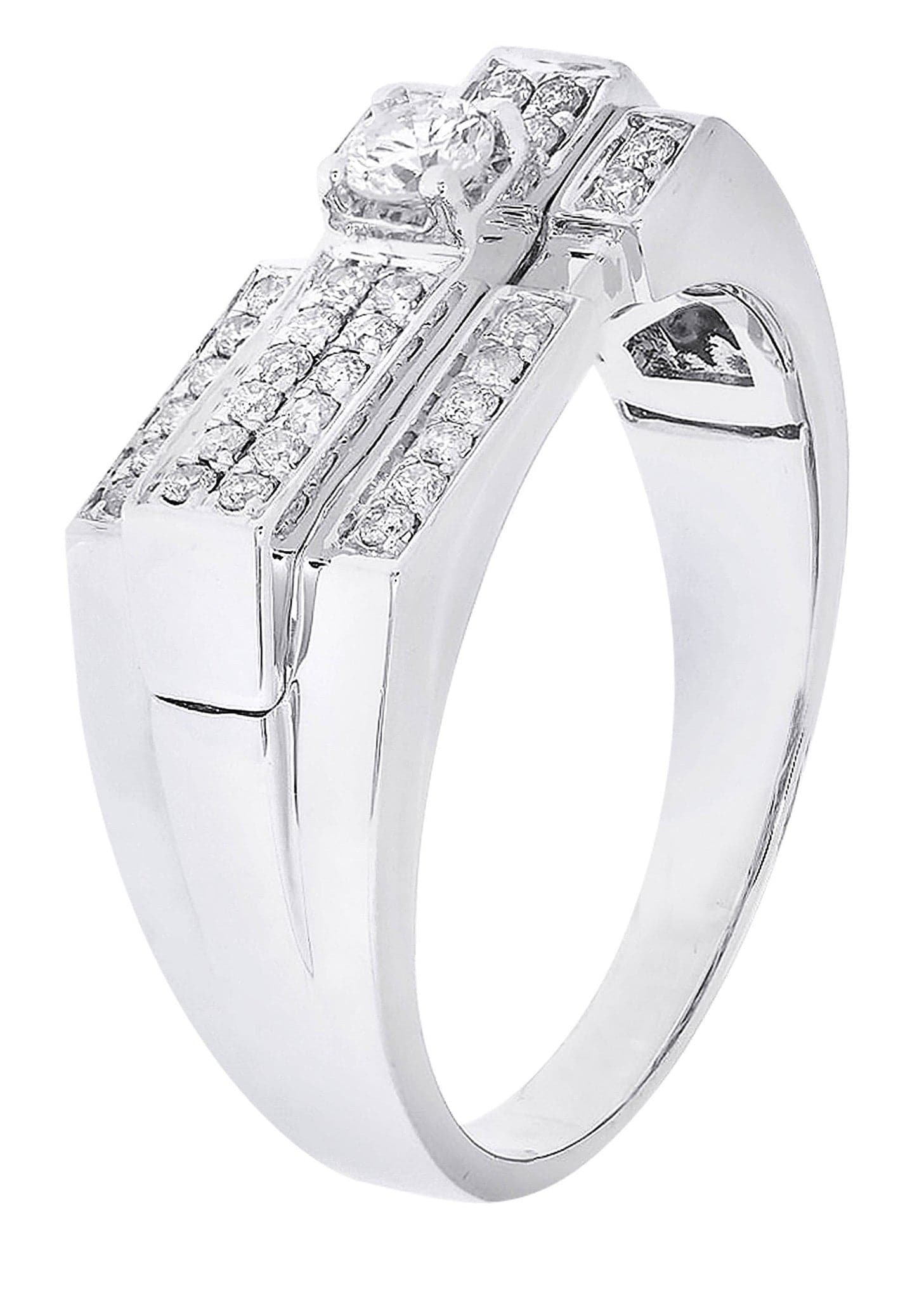 White Gold Mens Diamond Ring| 0.46 Carats| 6.74 Grams - Image 2