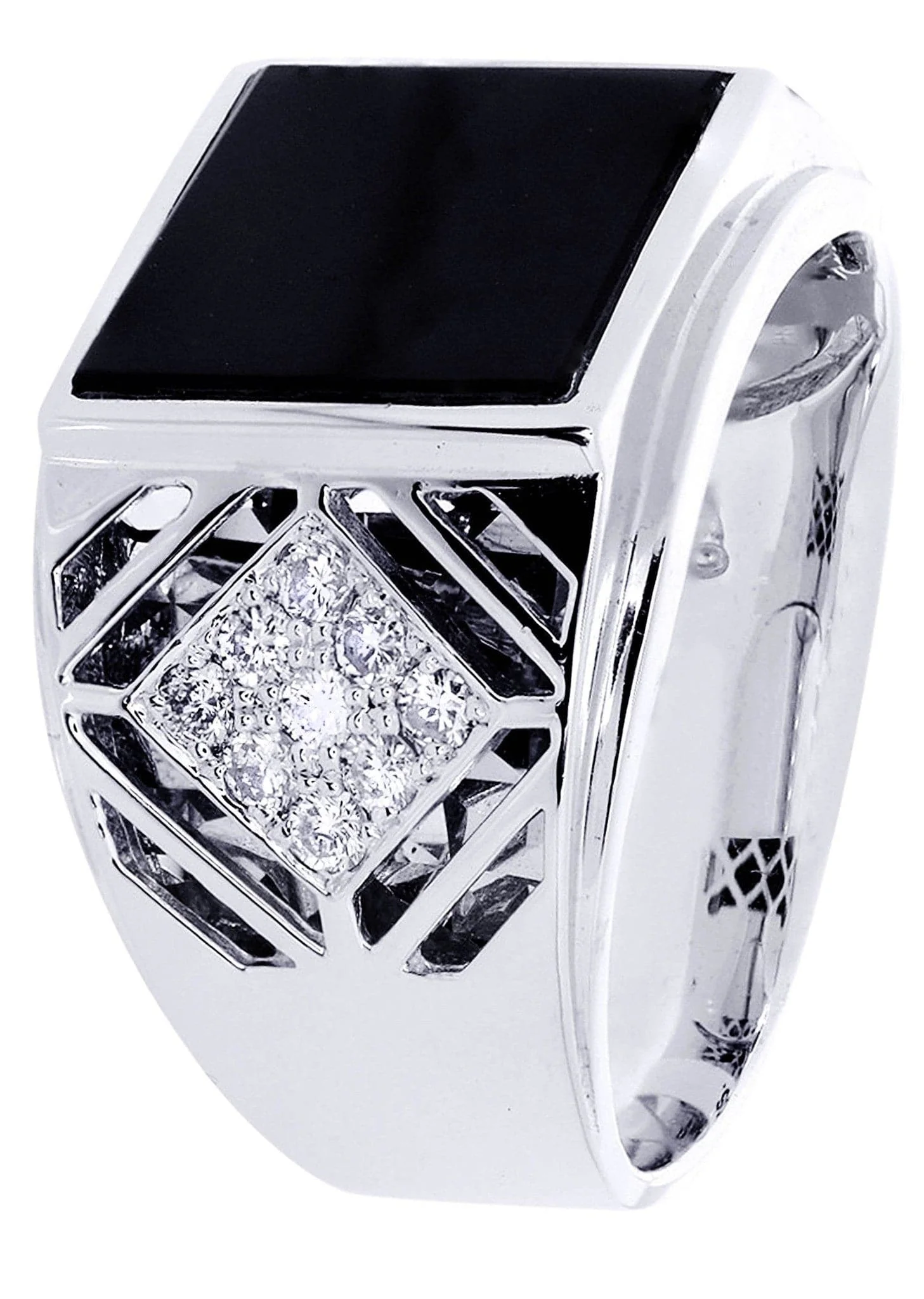 White Gold Mens Diamond Ring| 0.47 Carats| 12.25 Grams - Image 2