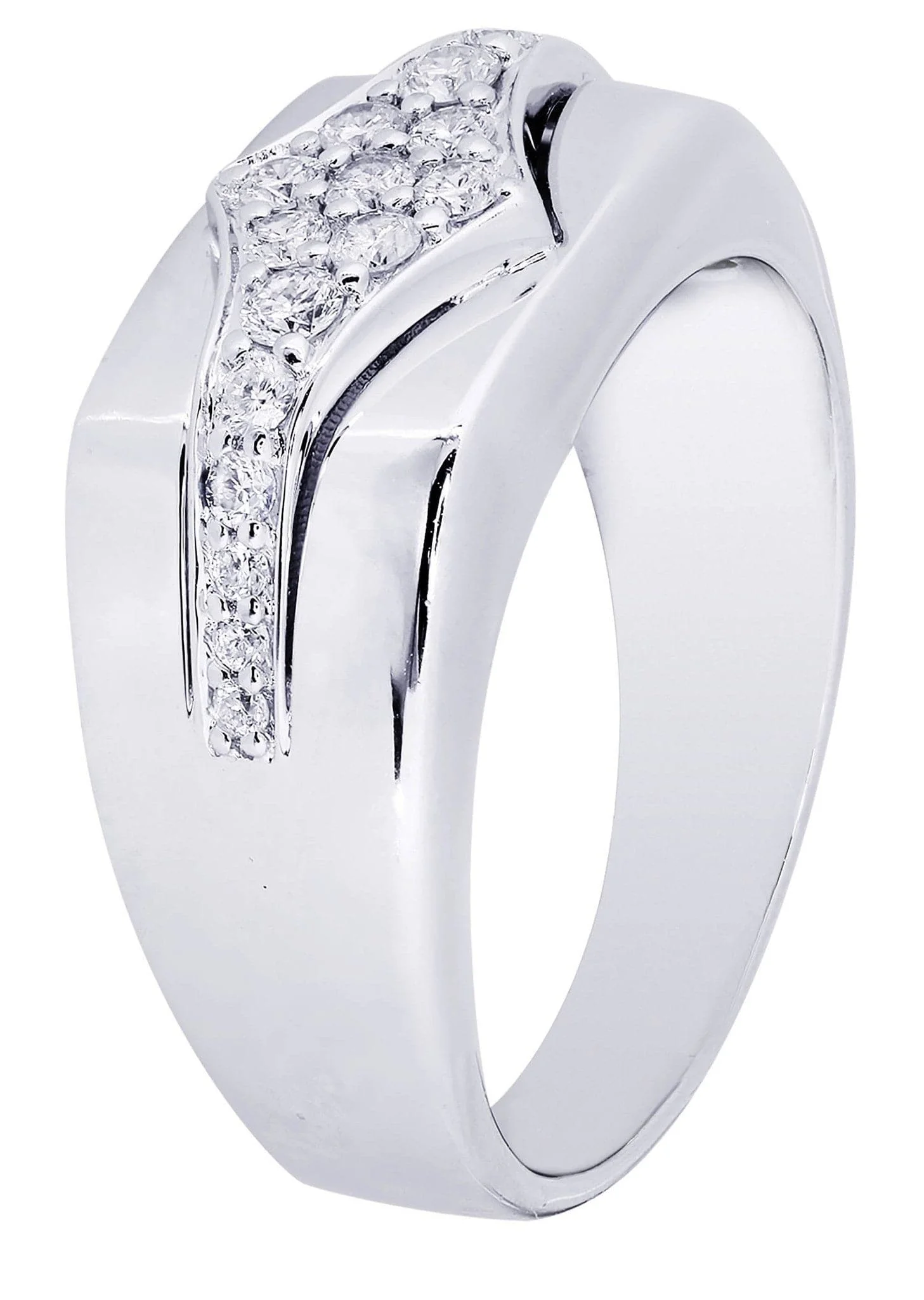 White Gold Mens Diamond Ring| 0.51 Carats| 12.43 Grams - Image 2