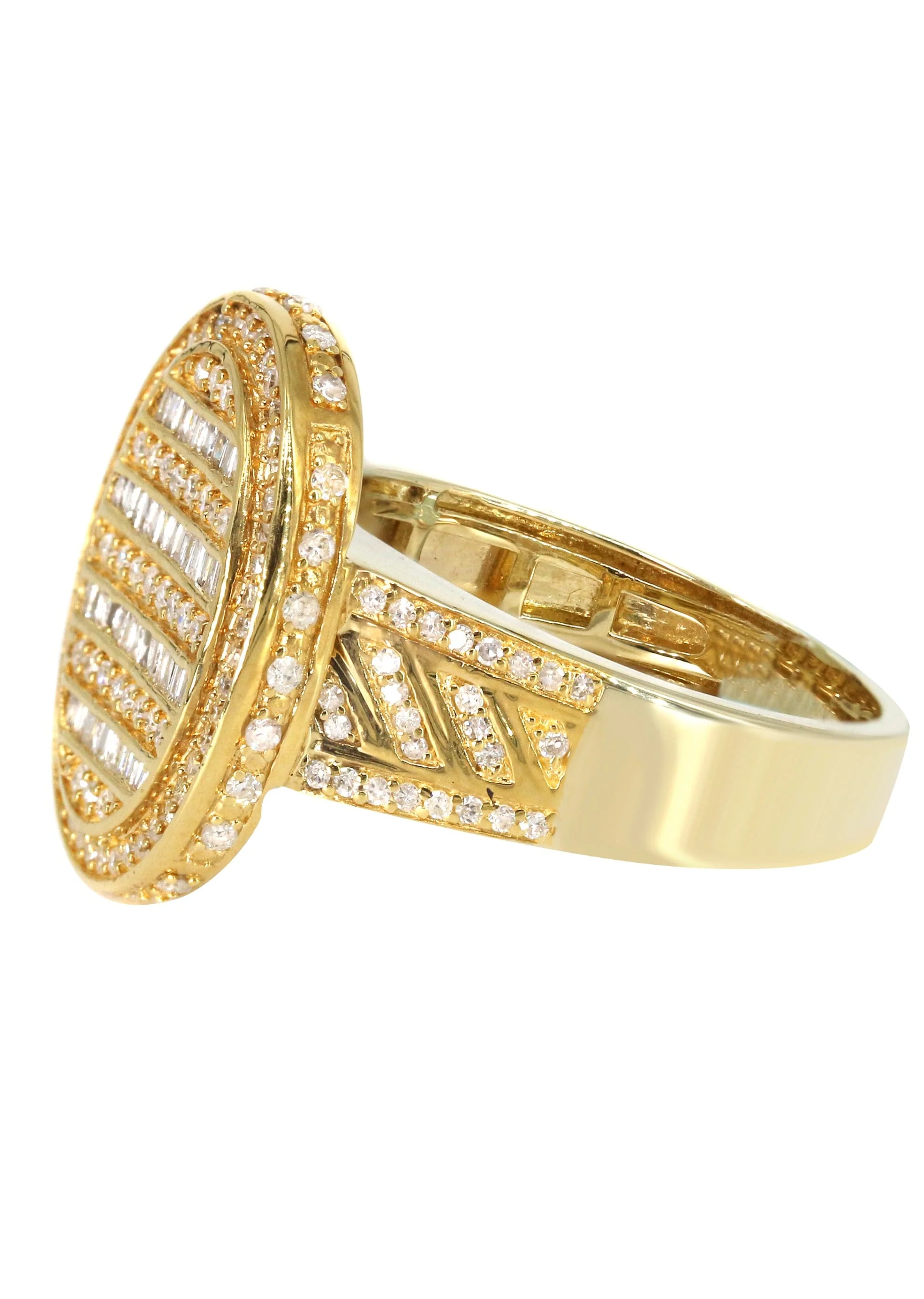 Mens Baguette Diamond Pinky Ring  | 1.19 Carats | 7.8 Grams - Image 2