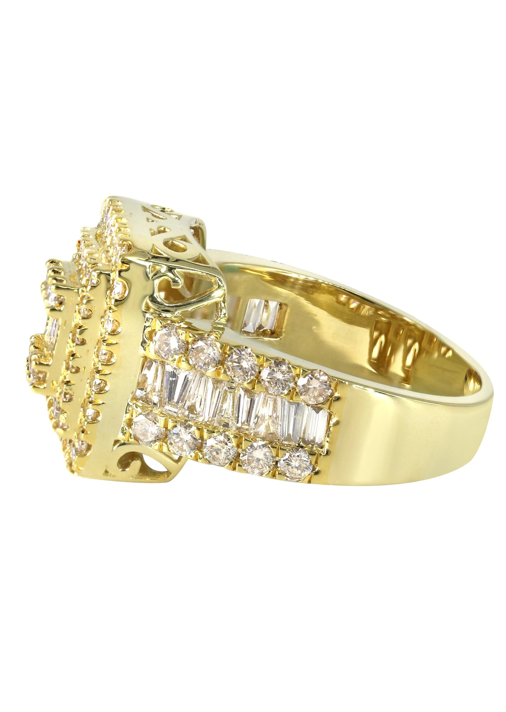 Mens Baguette Diamond Pinky Ring  | 3.36 Carats | 10.2 Grams - Image 2