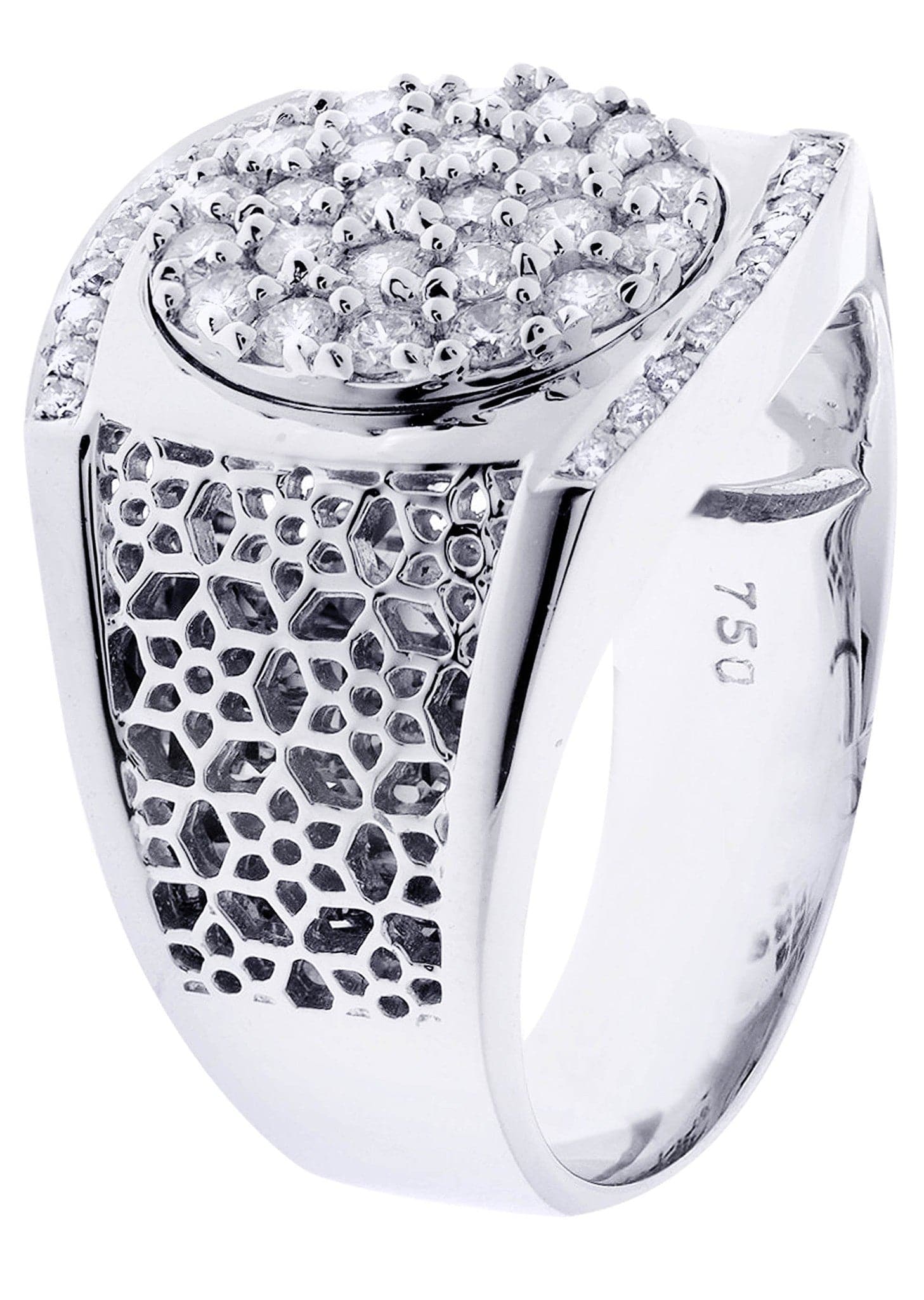 White Gold Mens Diamond Ring| 0.91 Carats| 13.14 Grams - Image 2