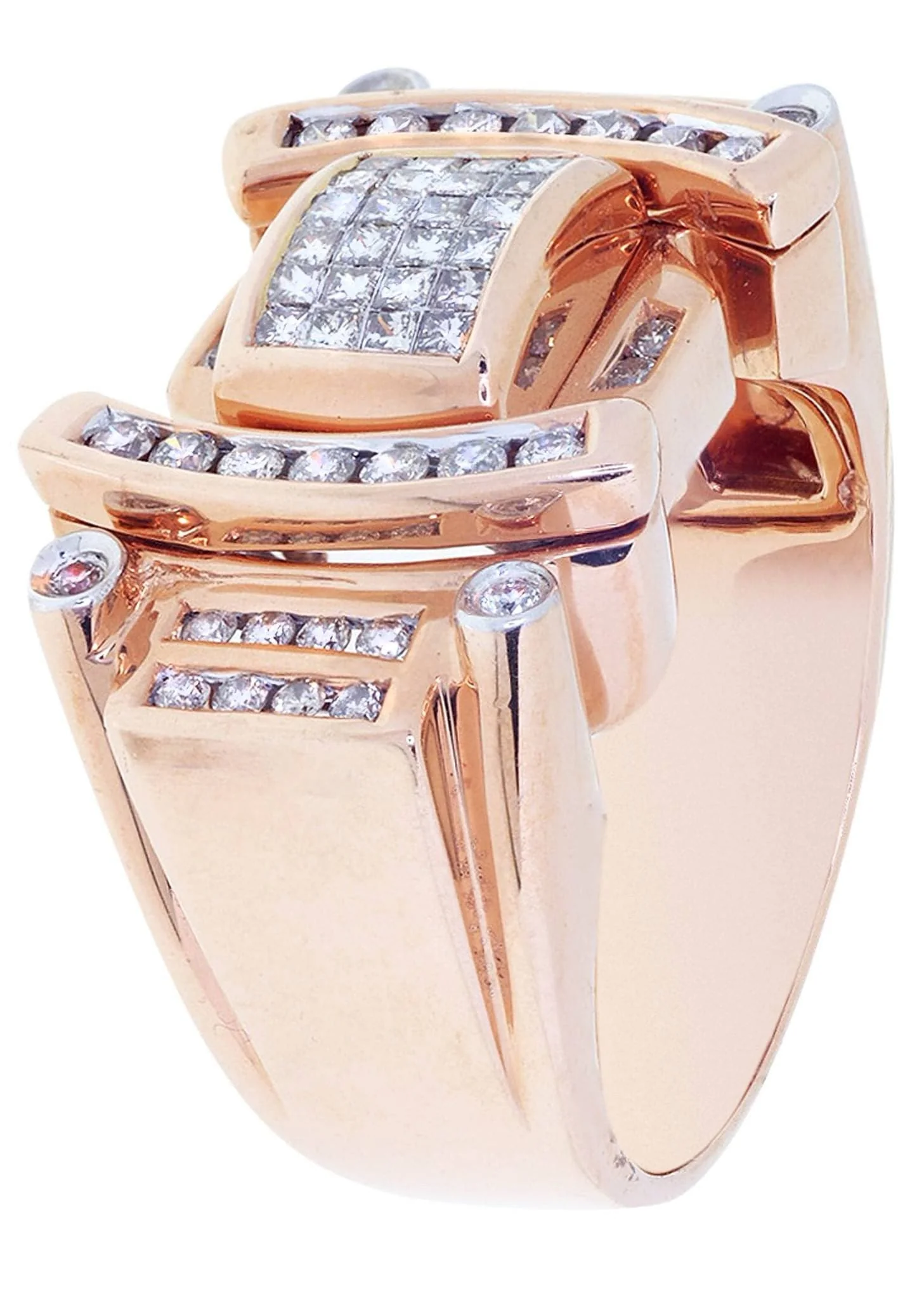 Rose Gold Mens Diamond Ring / Pinky Diamond Ring| 0.98 Carats - Image 2