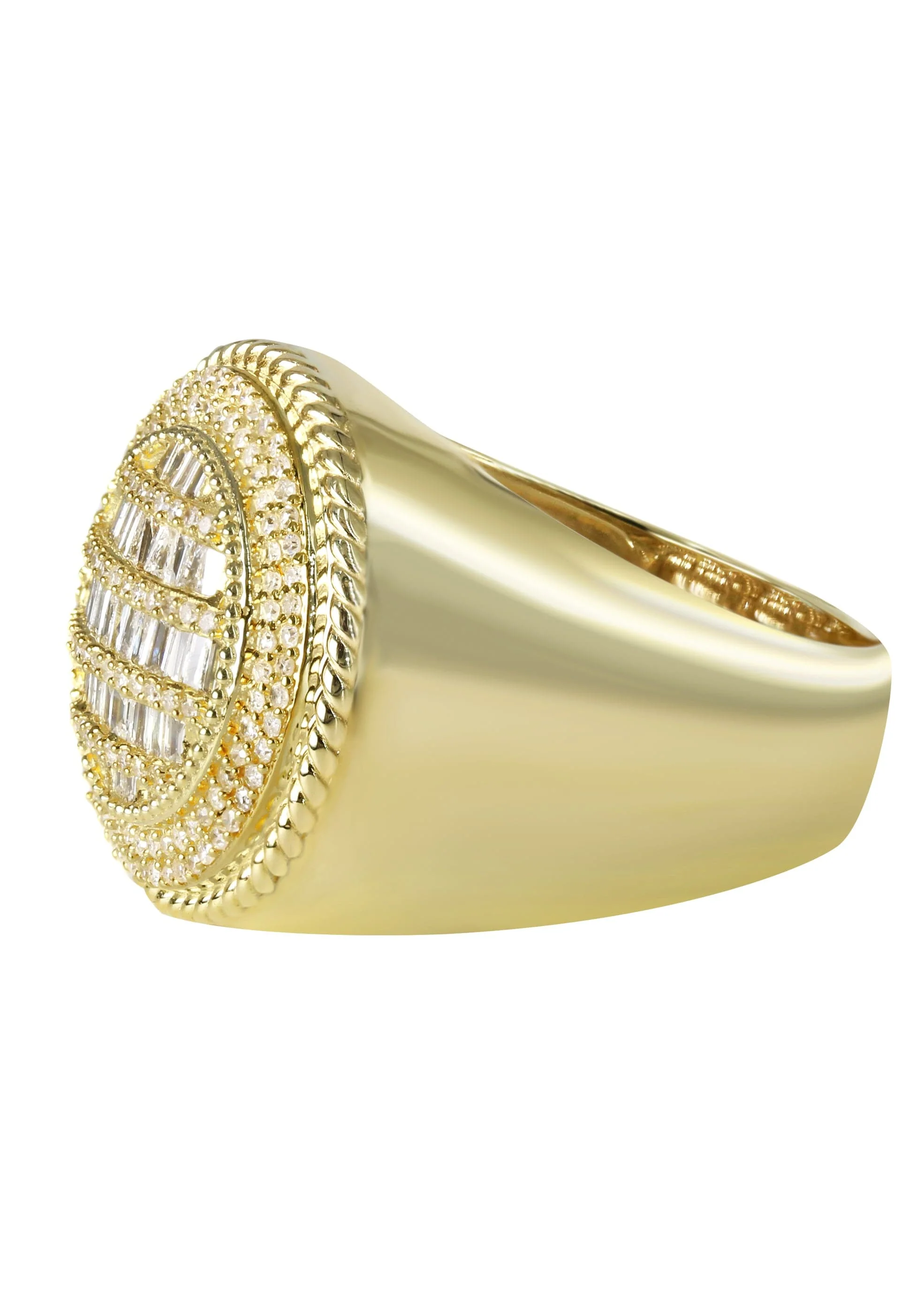 Mens Baguette Diamond Pinky Ring  | 0.89 Carats | 10.3 Grams - Image 2