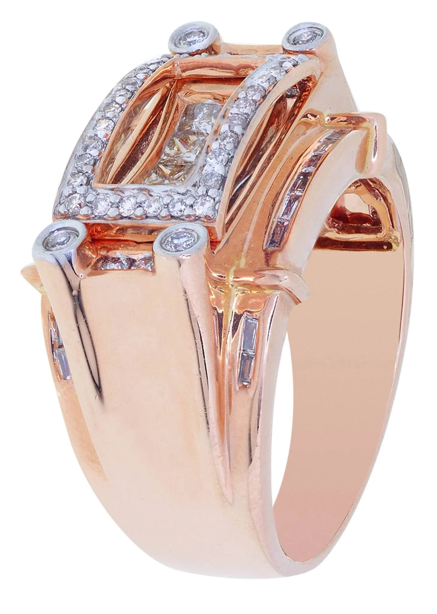 Rose Gold Mens Diamond Ring / Pinky Diamond Ring| 1.04 Carats - Image 2