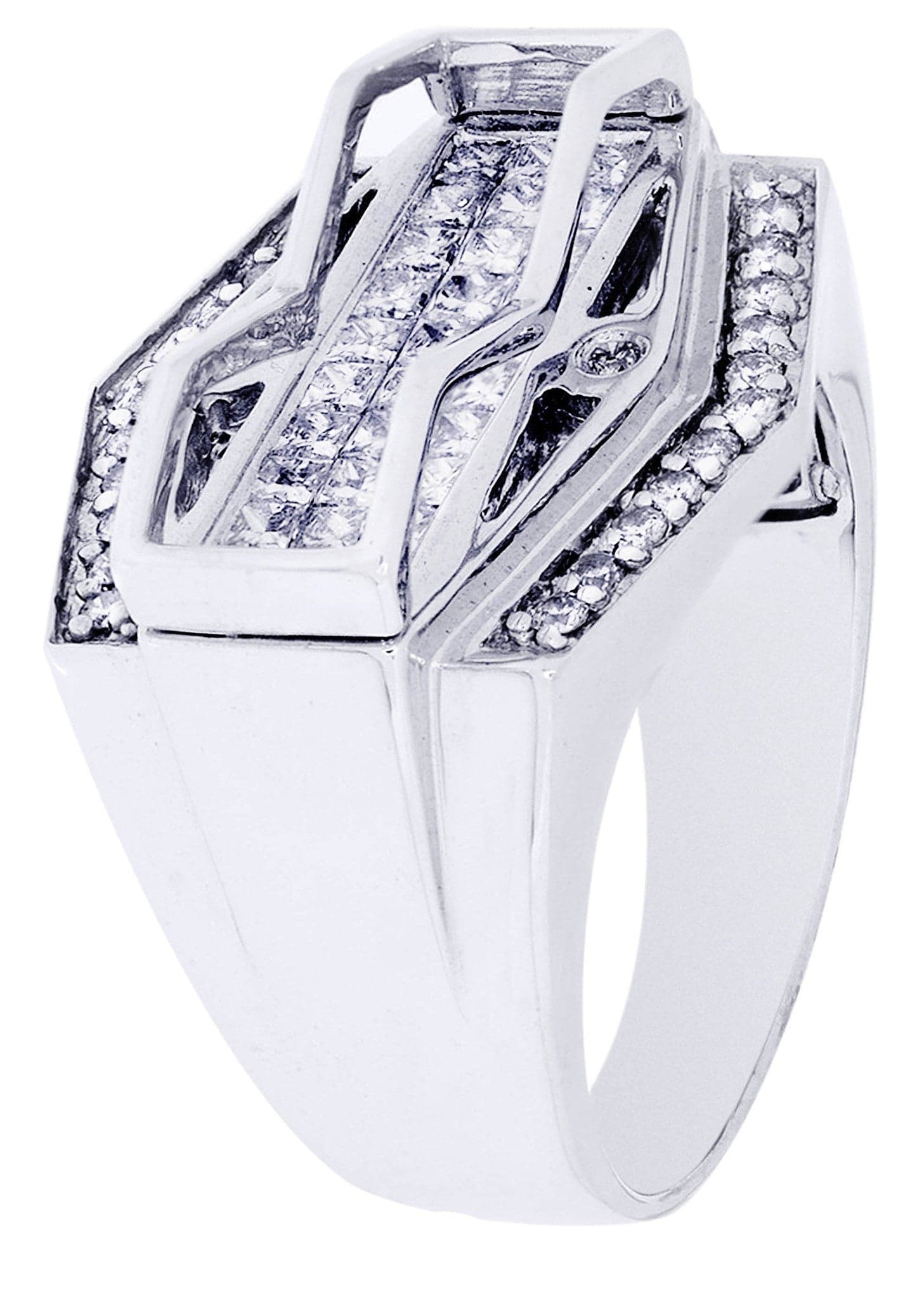 White Gold Mens Diamond Ring| 1.14 Carats| 12.43 Grams - Image 2