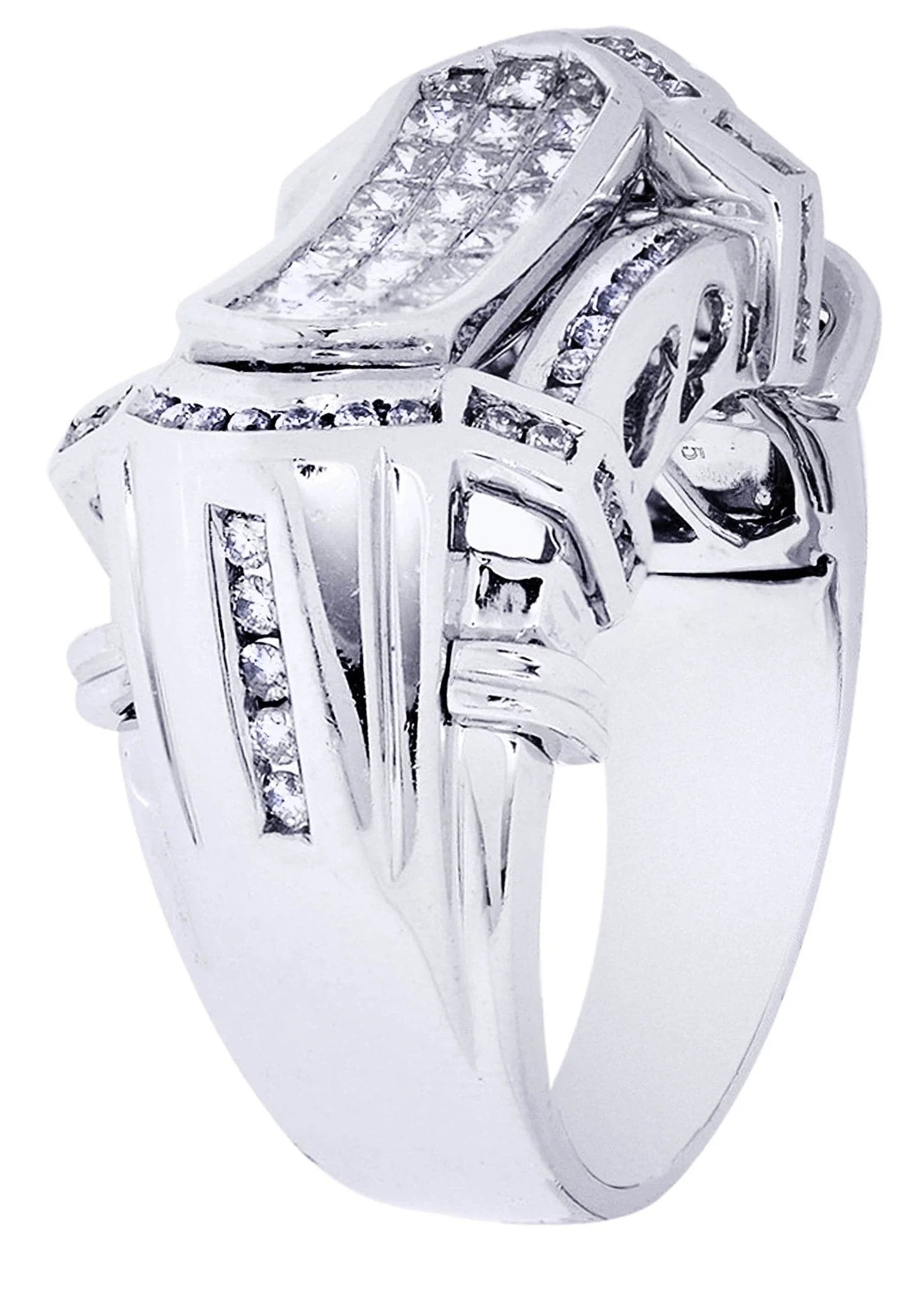 White Gold Mens Diamond Ring| 1.23 Carats| 14.28 Grams - Image 2