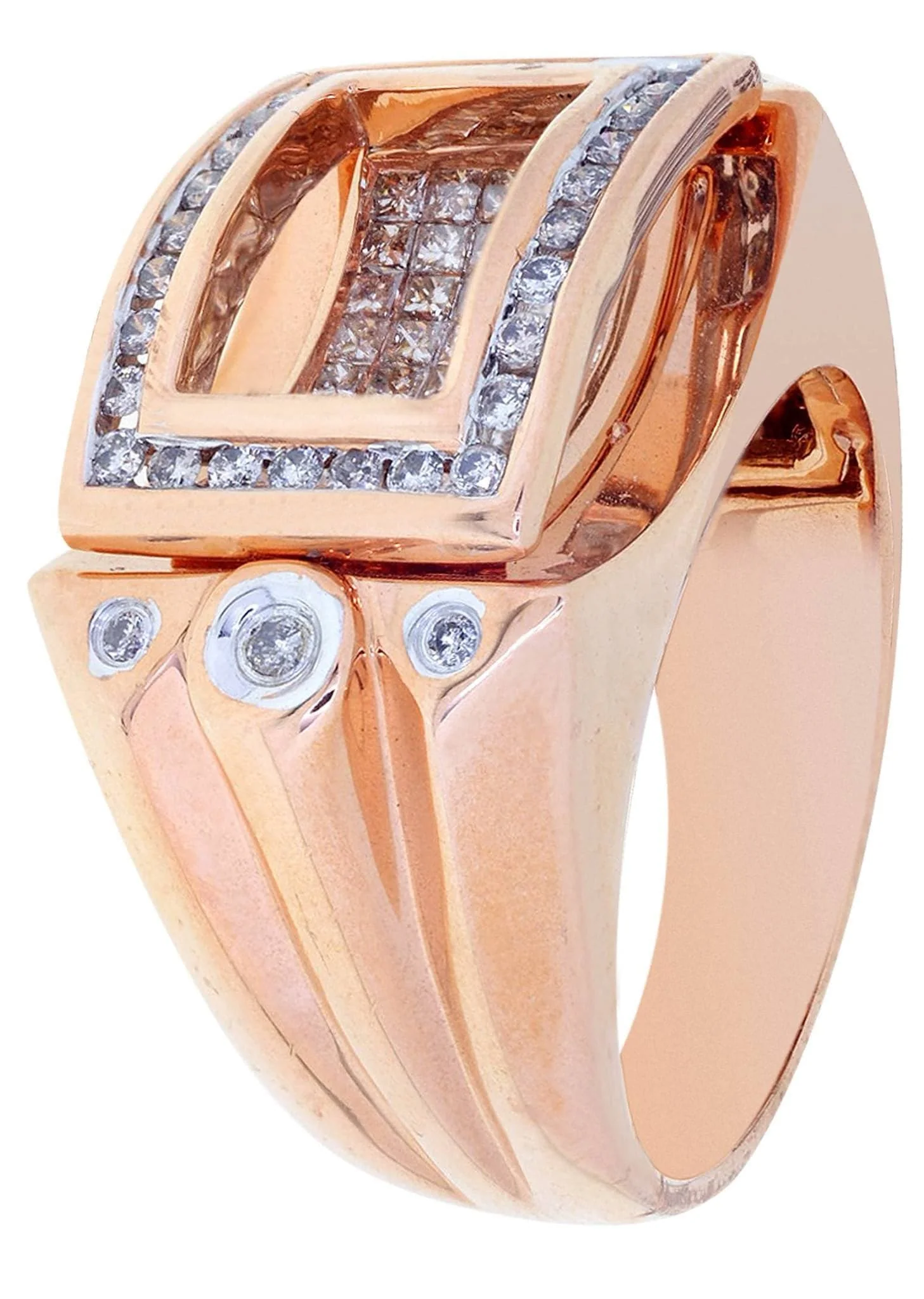 Rose Gold Mens Diamond Ring / Pinky Diamond Ring| 1.23 Carats - Image 2