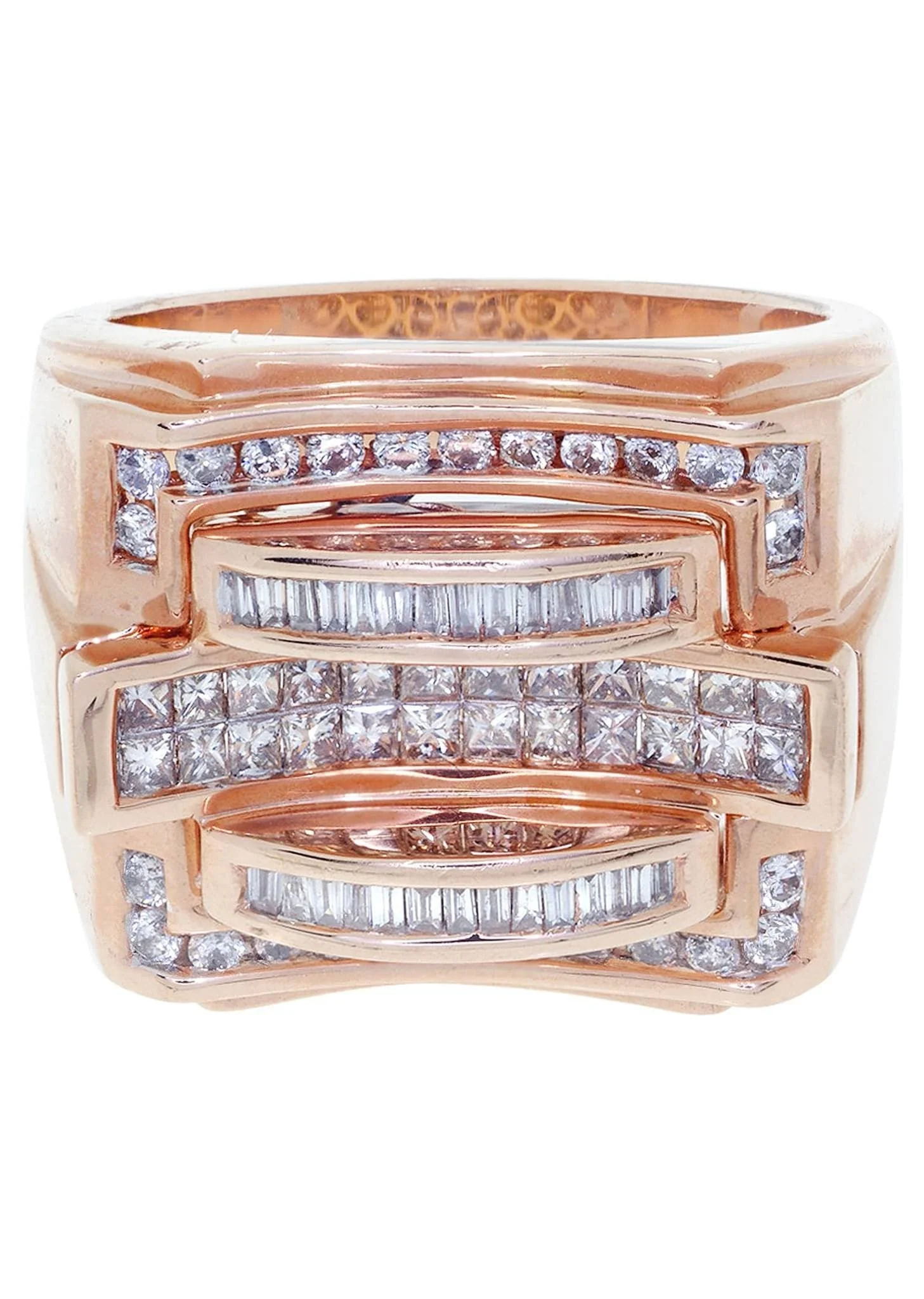 Rose Gold Mens Diamond Ring / Pinky Diamond Ring| 1.3 Carats