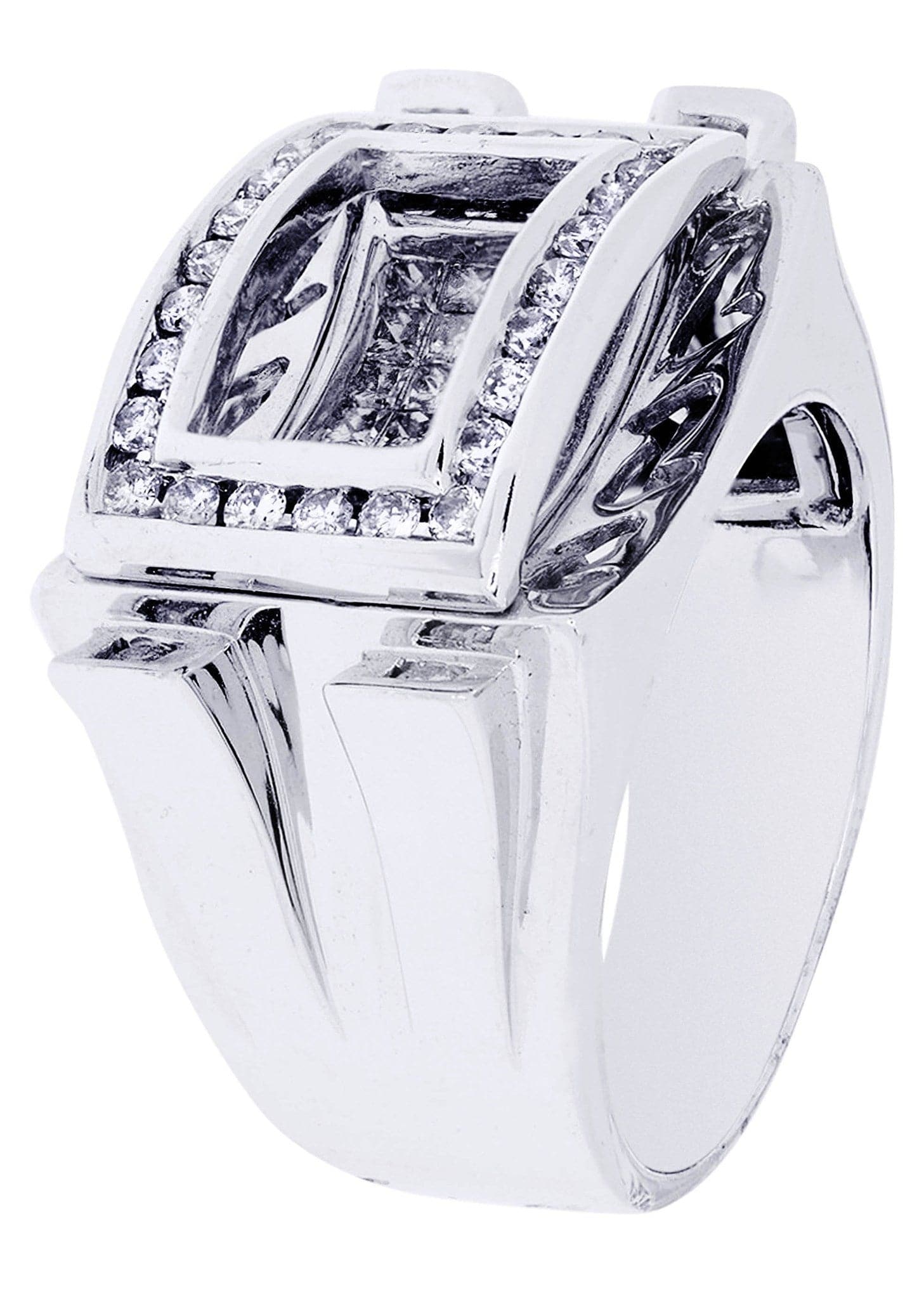 White Gold Mens Diamond Ring| 1.35 Carats| 16.56 Grams - Image 2