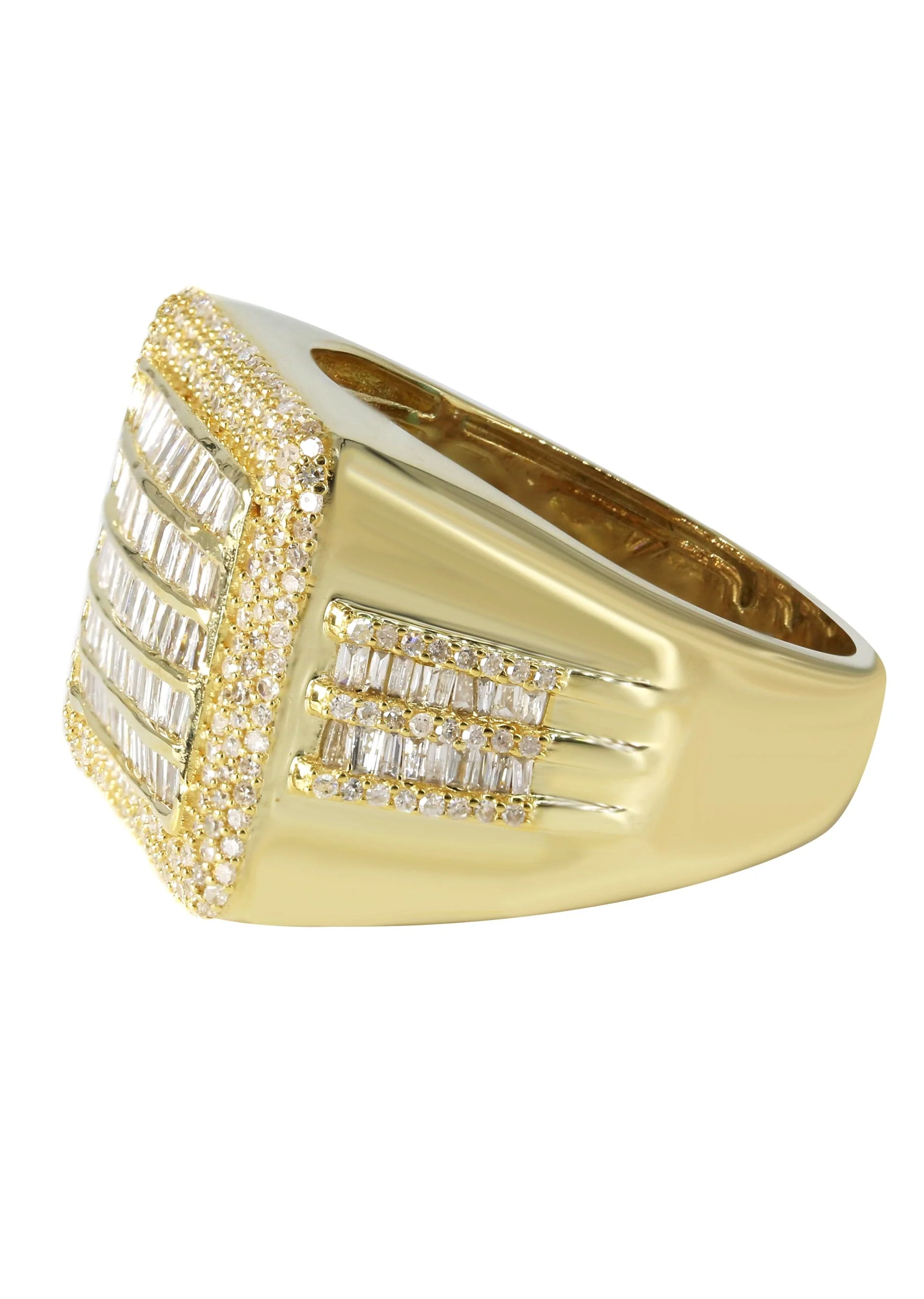 Mens Baguette Diamond Pinky Ring  | 1.85 Carats | 8.9 Grams - Image 2