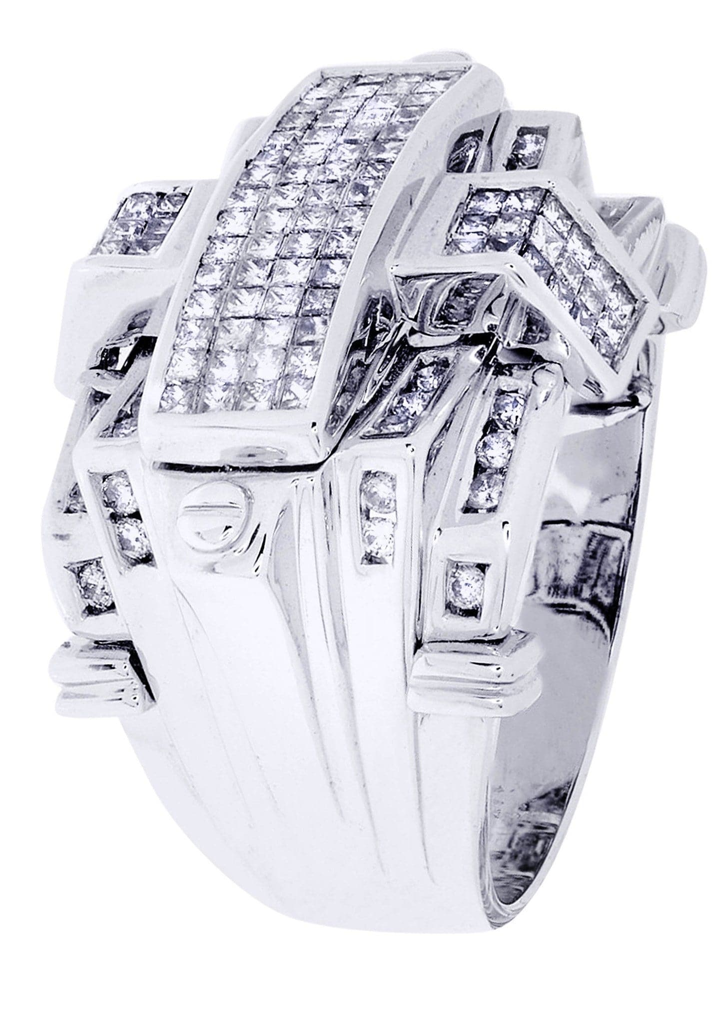 White Gold Mens Diamond Ring| 1.55 Carats| 16.98 Grams - Image 2