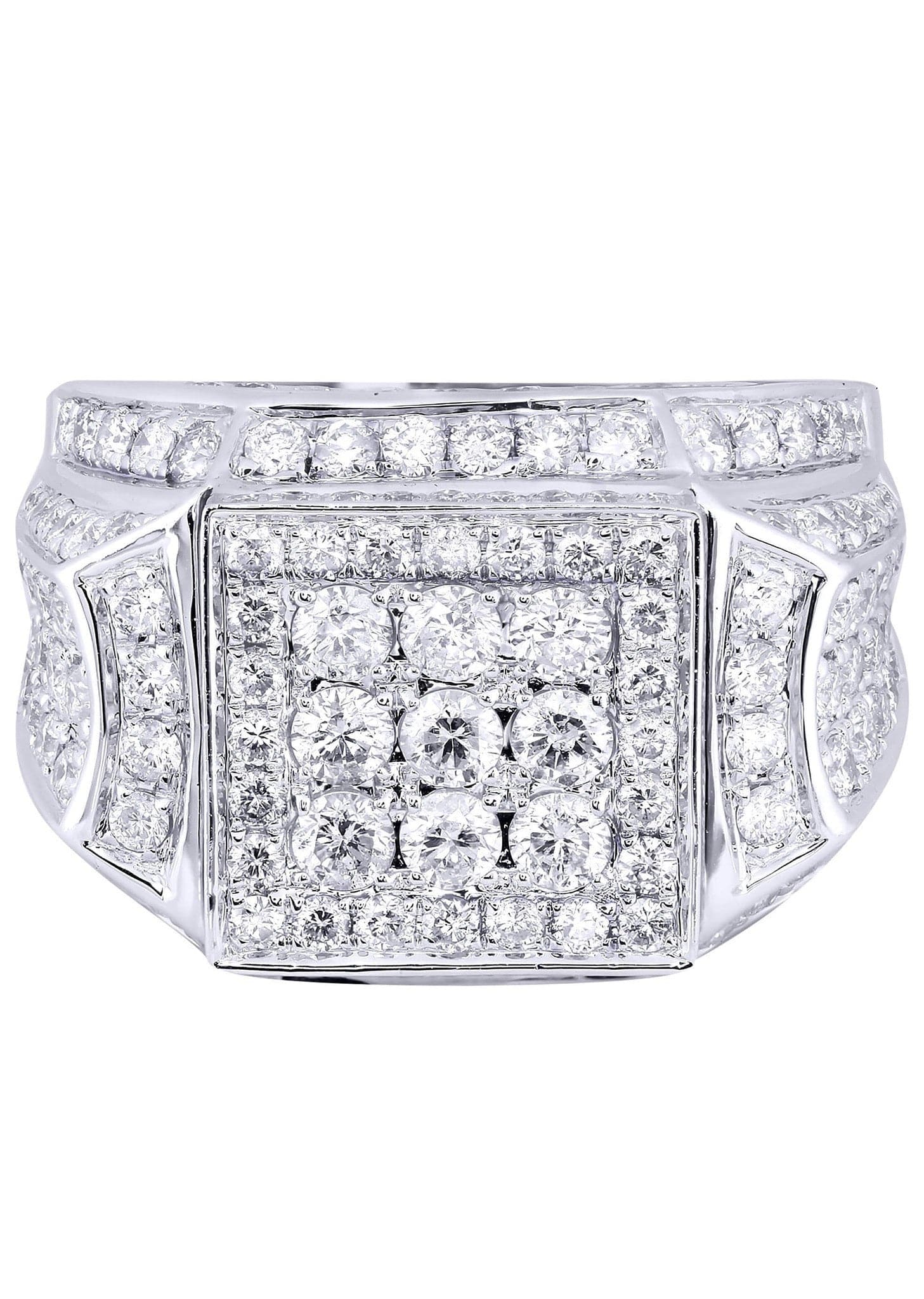 White Gold Mens Diamond Ring| 3.58 Carats| 14.21 Grams