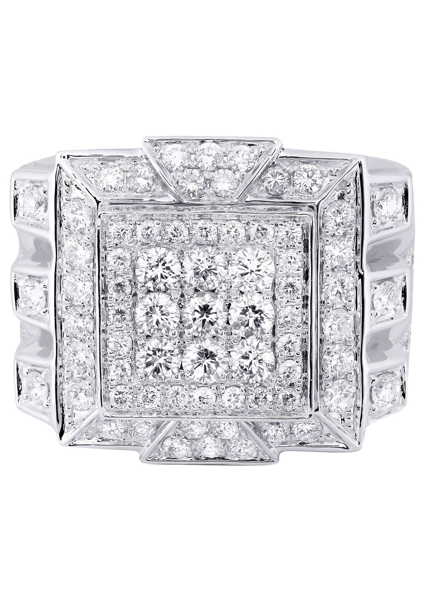 White Gold Mens Diamond Ring| 3.59 Carats| 20.09 Grams